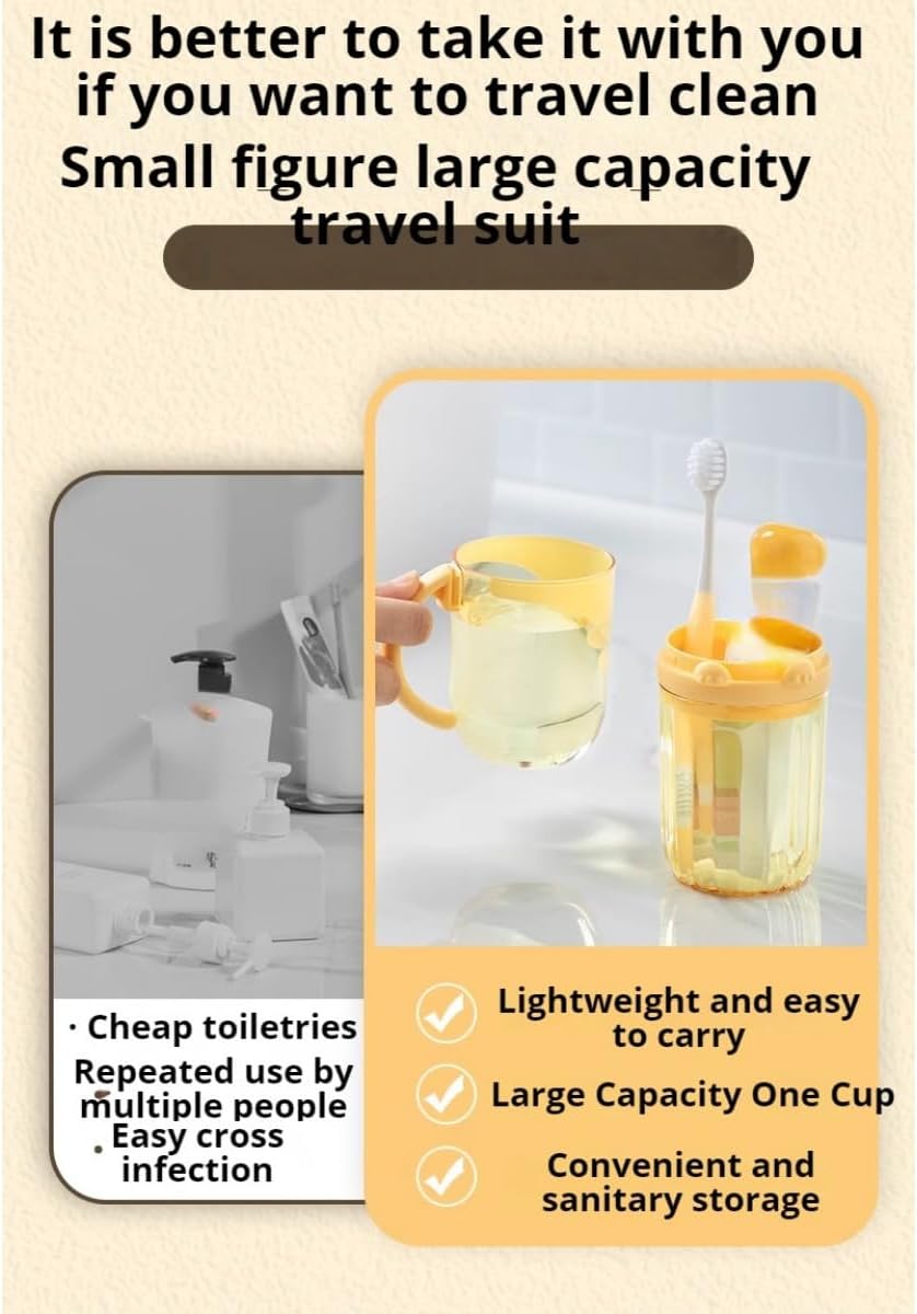 Cute Kids Toothbrush Holder with Travel Cup Green Design