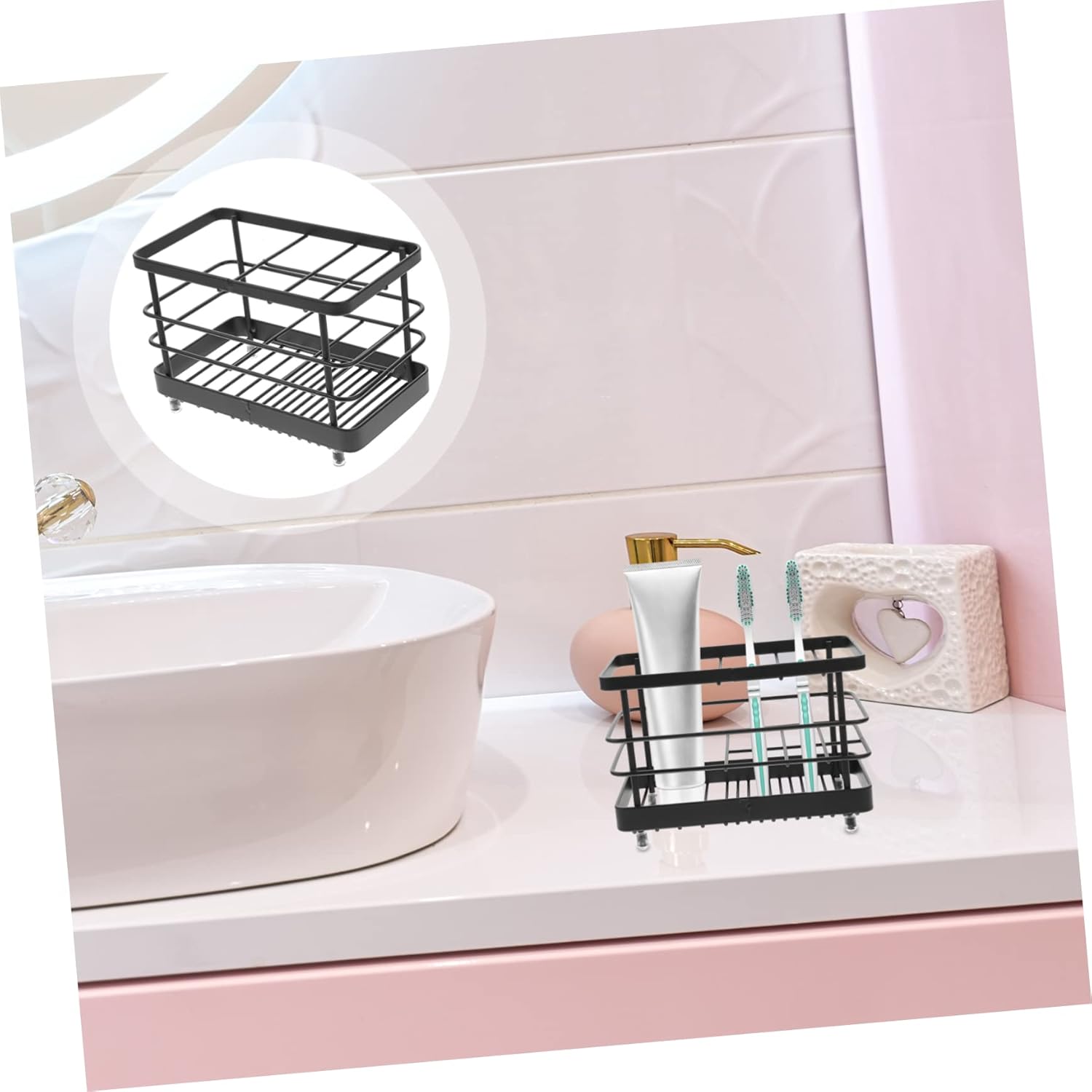Fixoshee bathroom toothbrush toothpaste holder