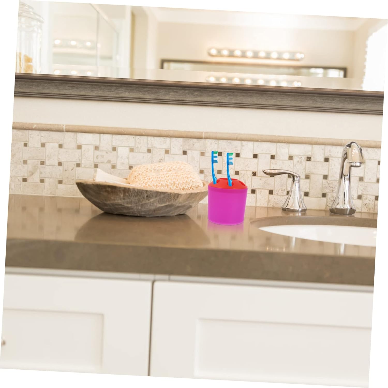 LIFKICH Bathroom Shelf Organizer Toothbrush Cup