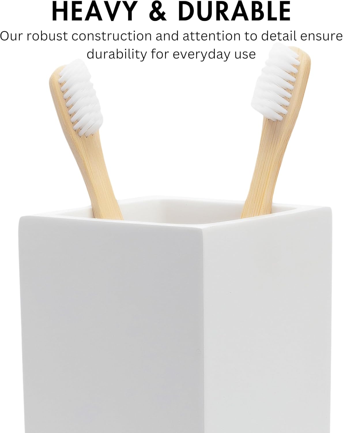 Matte White Bathroom Toothbrush Holder Space-Saving Tracker