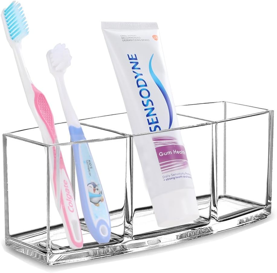 3 Slot Clear Toothbrush Holder IKWZ