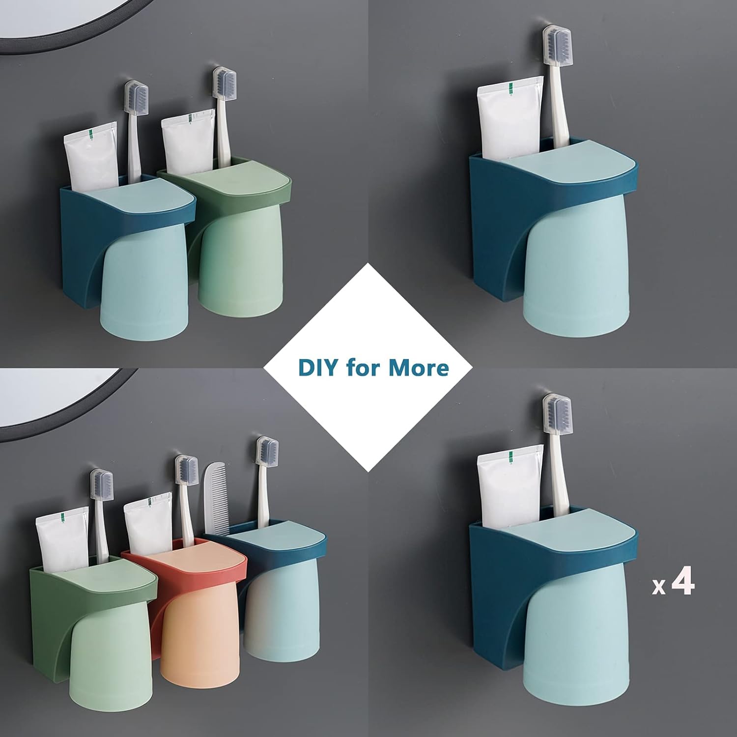 Magnetic Cup Toothbrush Holder compact easy to use drill-free space-saving design