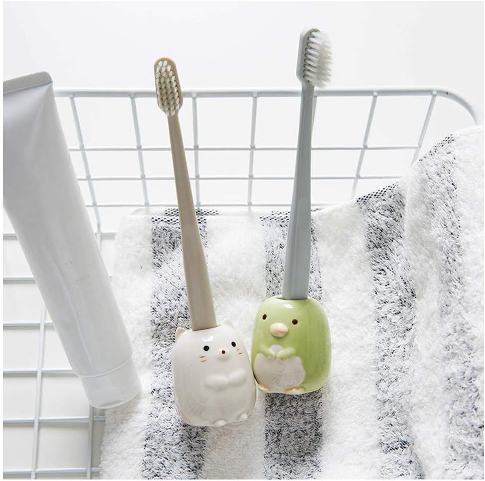 4 Animal Mini Ceramic Toothbrush Holder Set