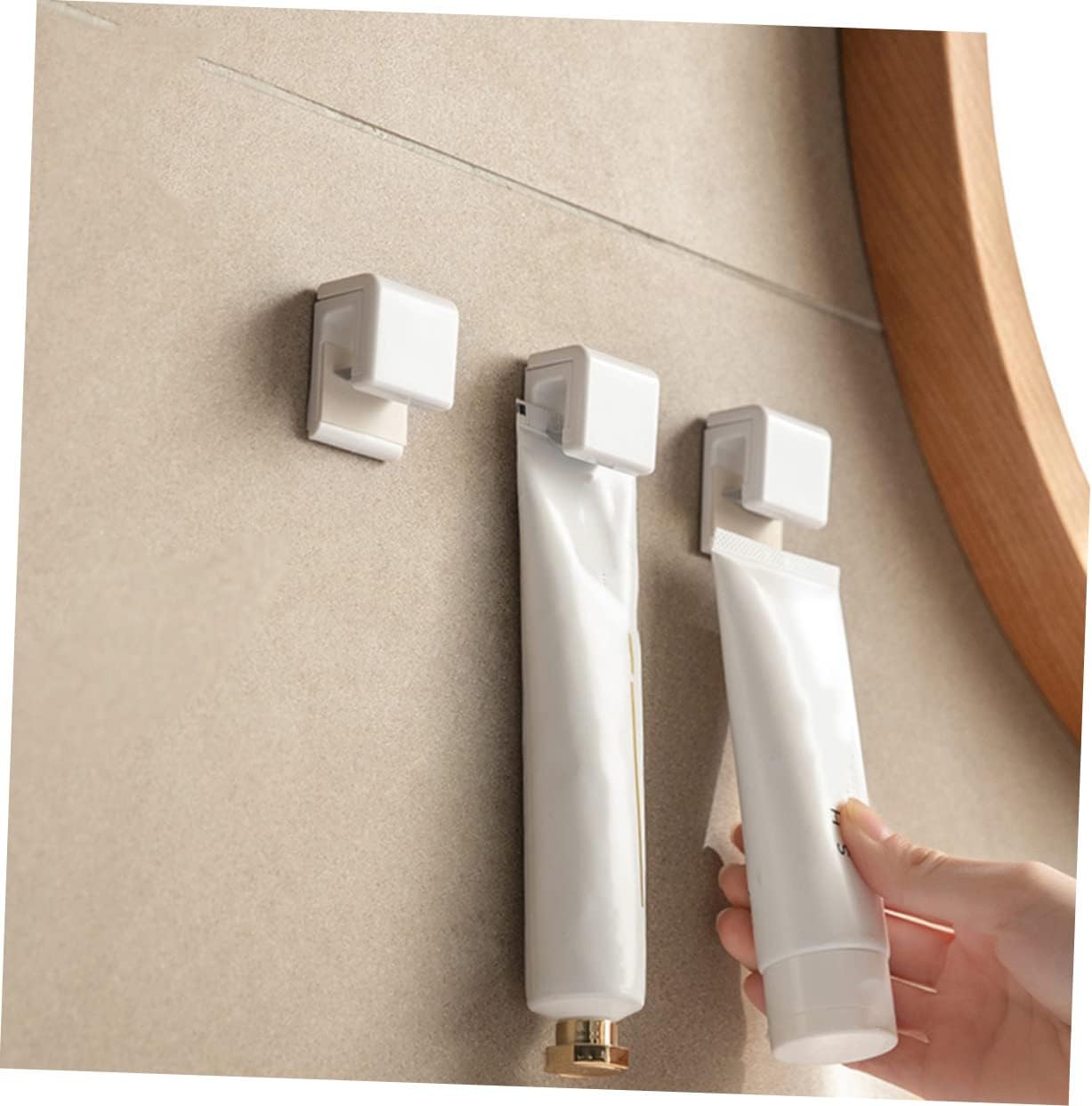 4pcs Wall Clips for Bathroom Toothpaste Holder and Toothbrush Stand