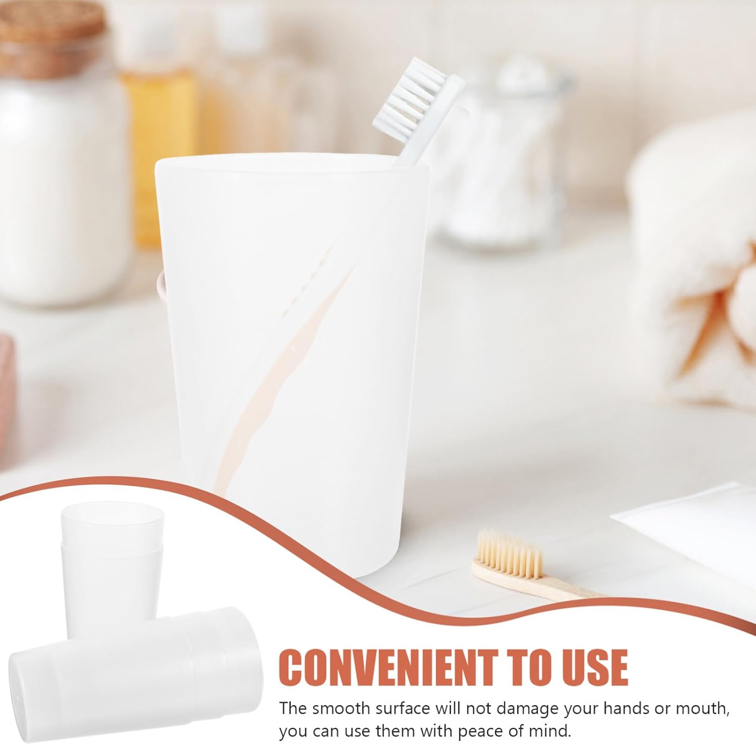 Kichvoe 10-Pack Transparent Toothbrush Cups