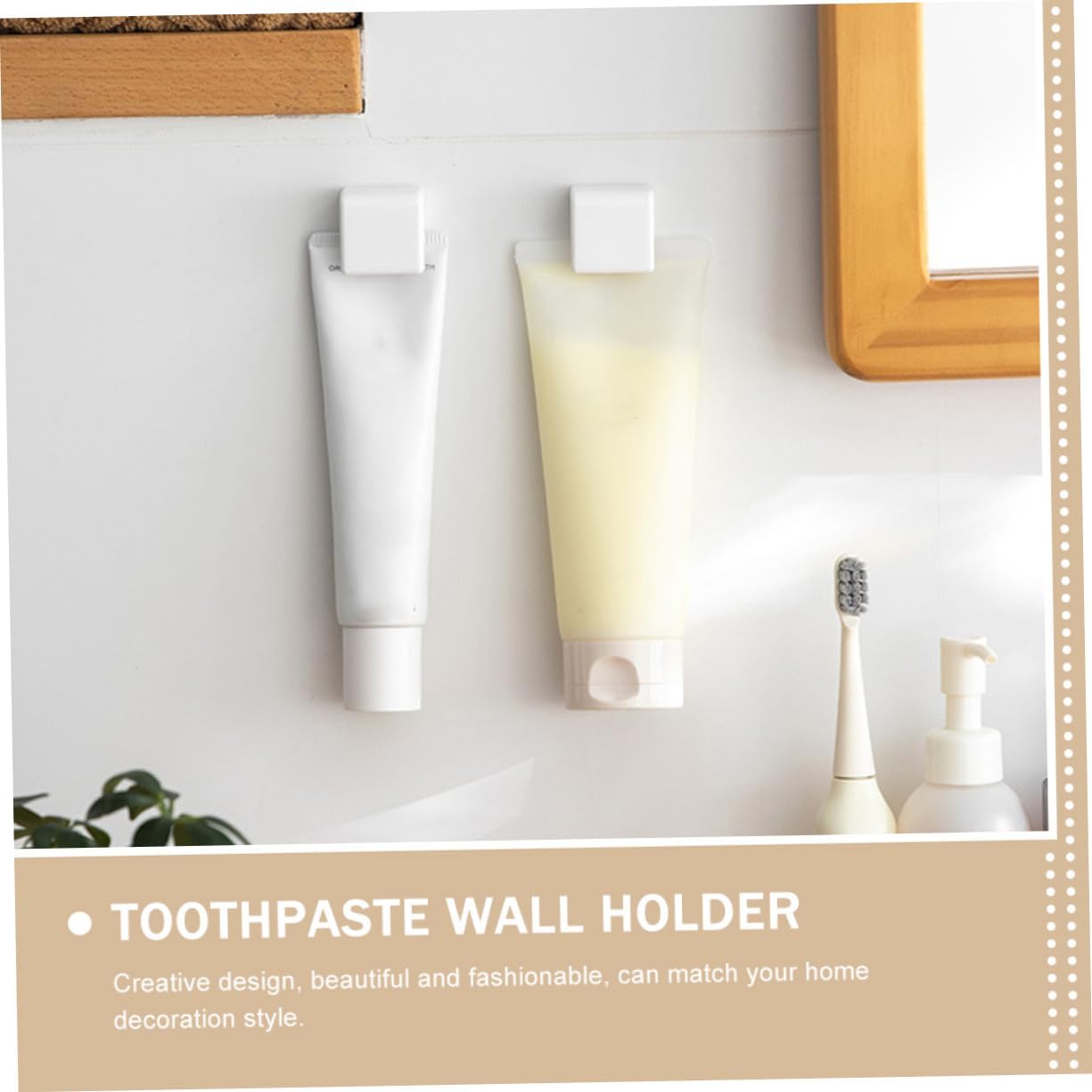 Luxshiny Wall-Mounted Toothpaste Holder Compact Space-Saving
