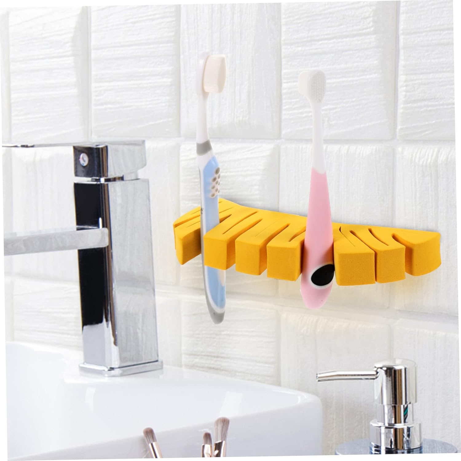 Alipis 2-Piece Wall-Mounted Toothbrush Organizer