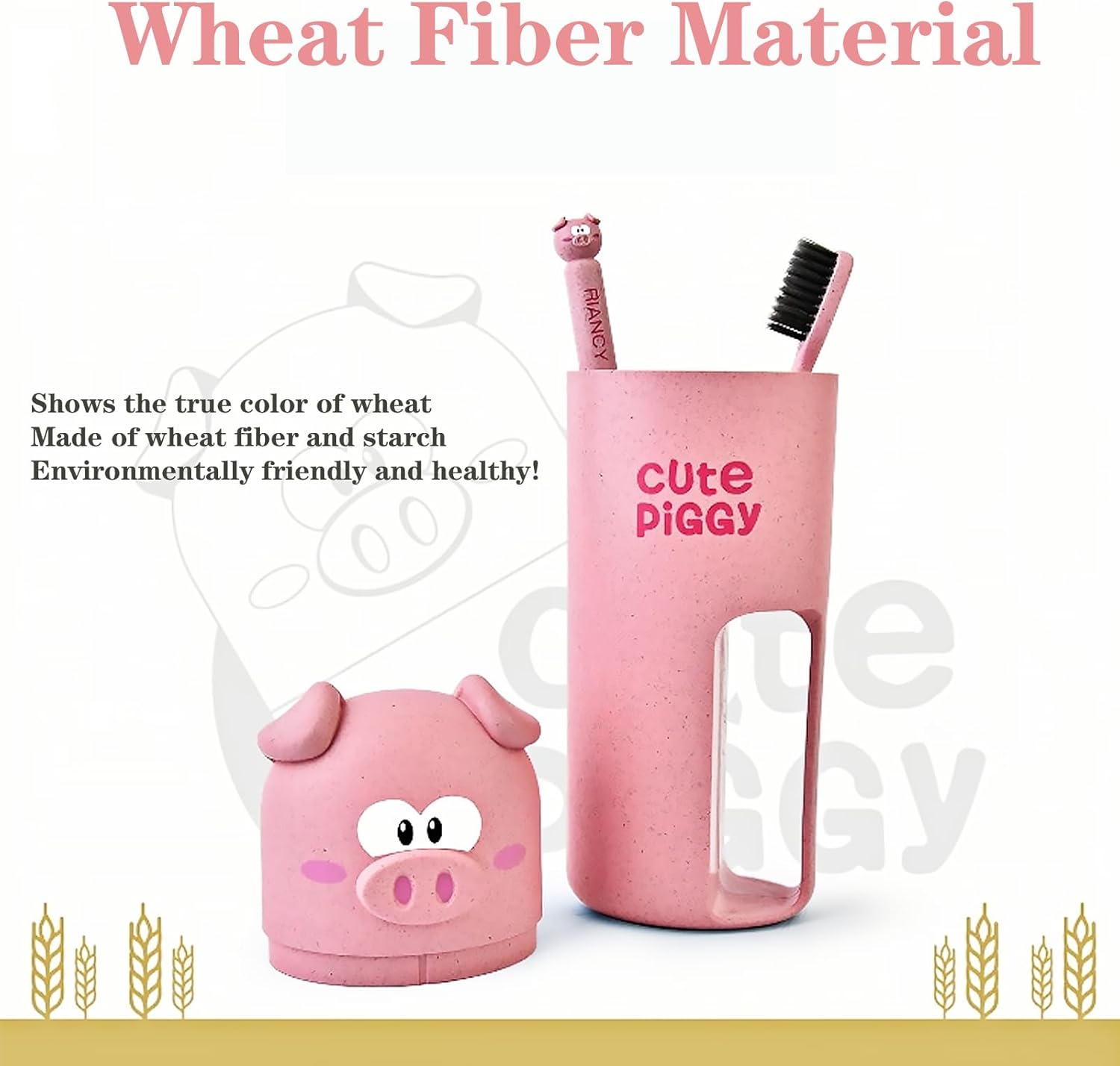 Cute and Functional Vspek Travel Toothbrush Holder with Pink Pig Design