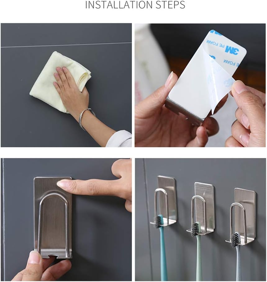Reduce clutter 2Pack Stainless Steel Toothbrush Holder for Walls Counters