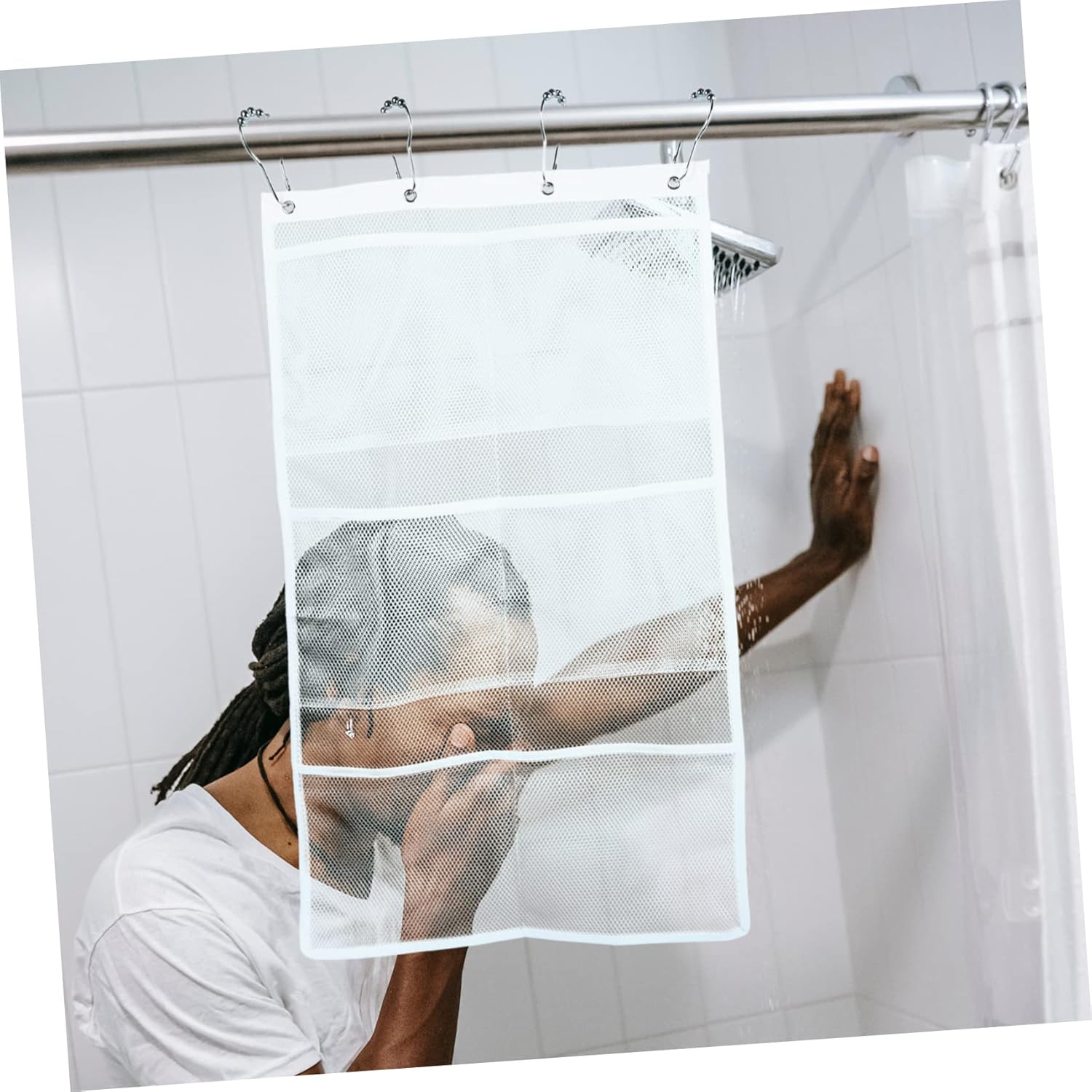 Unomor Toiletries Hanging Mesh Bag with 6 Pockets