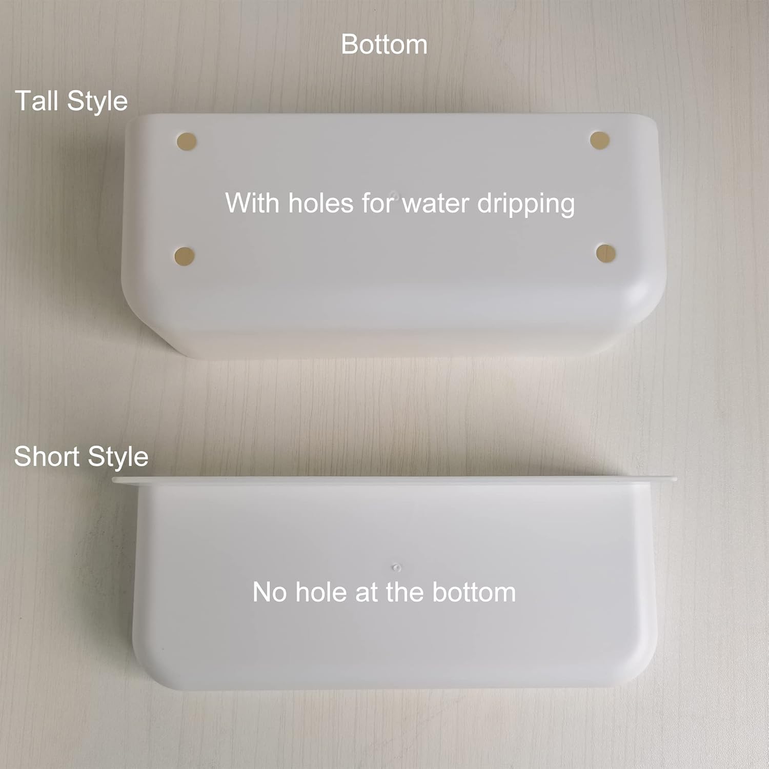 Floating adhesive plastic shower shelf organizer