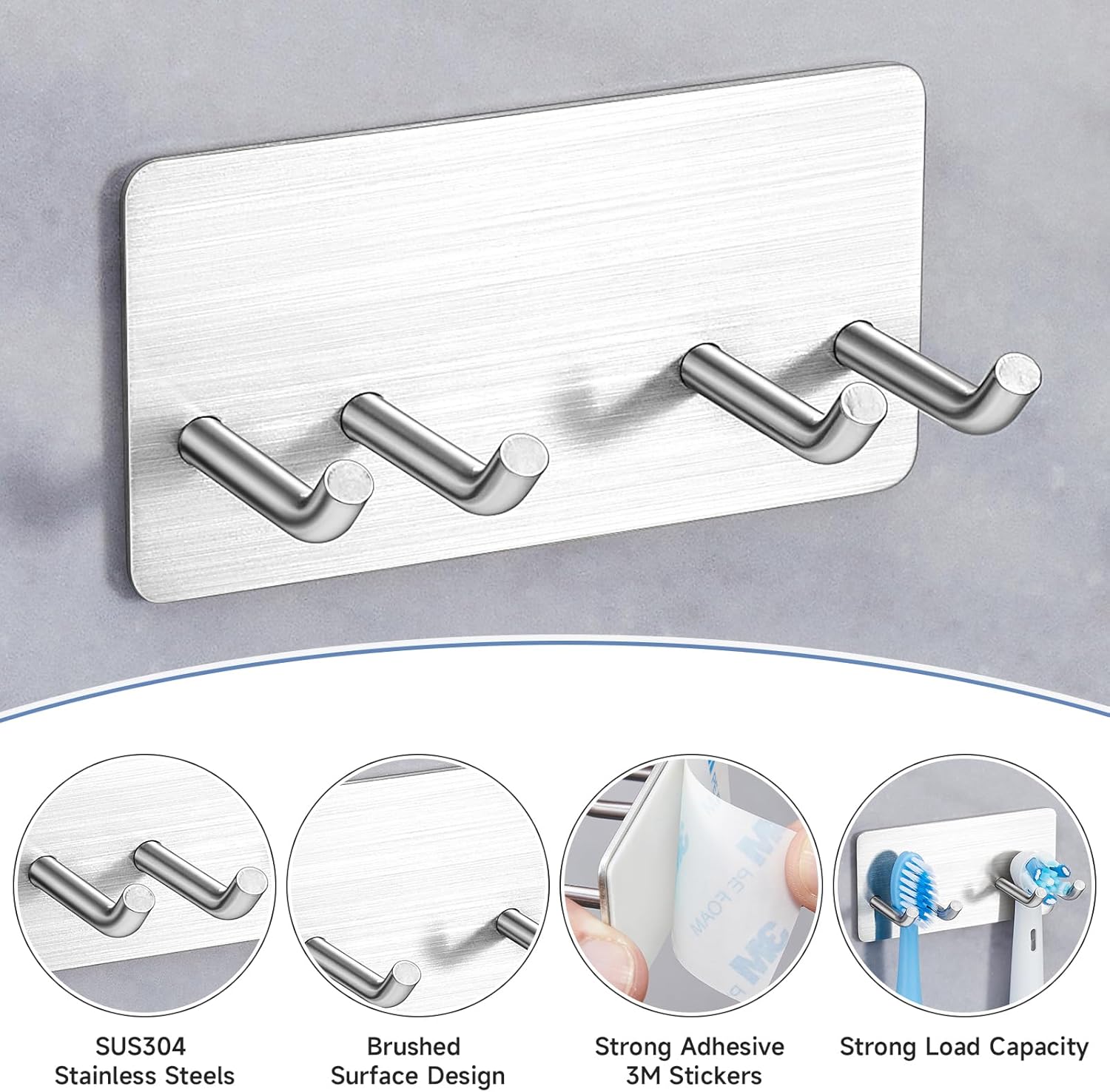 Oukimly Wall Mounted Toothbrush Holder