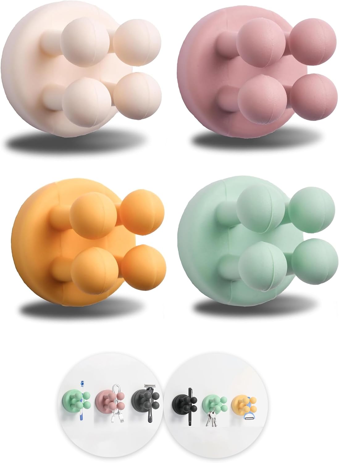 4Pcs Silicone Toothbrush Holders for Bathrooms