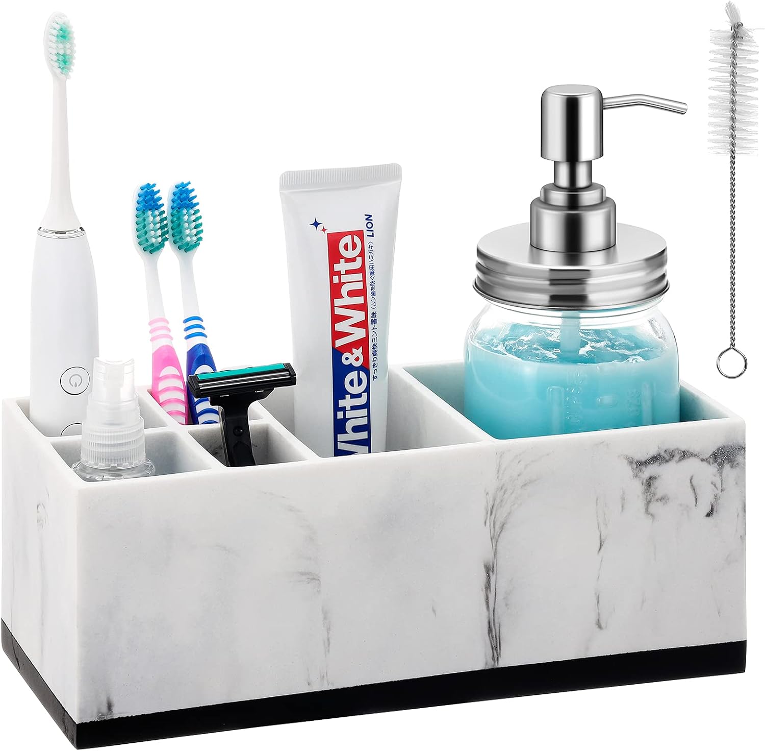 VITVITI 6 Compartment Toothbrush Holder for Bathroom Sink Countertop Organizer