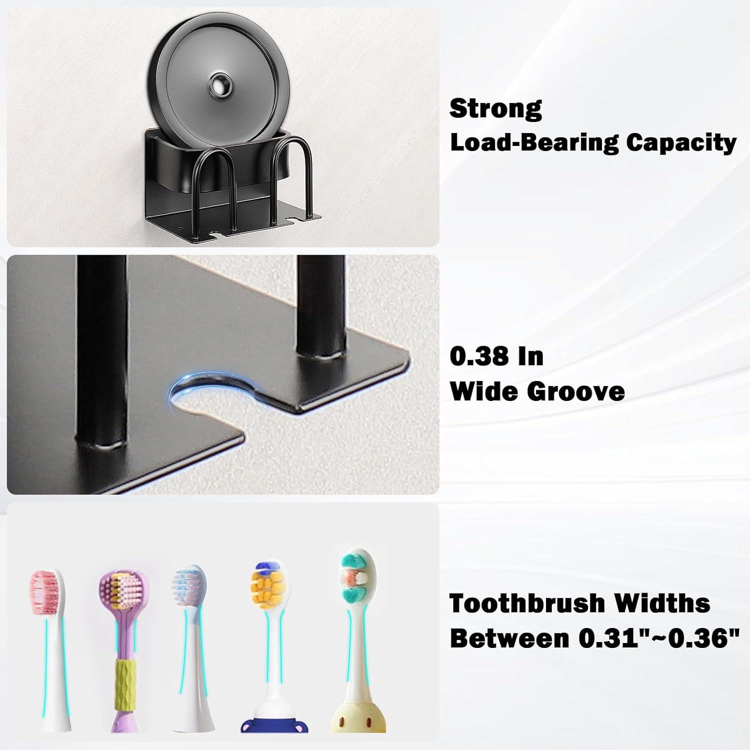 HarJue Adhesive Wall Toothbrush and Oral Care Organizer