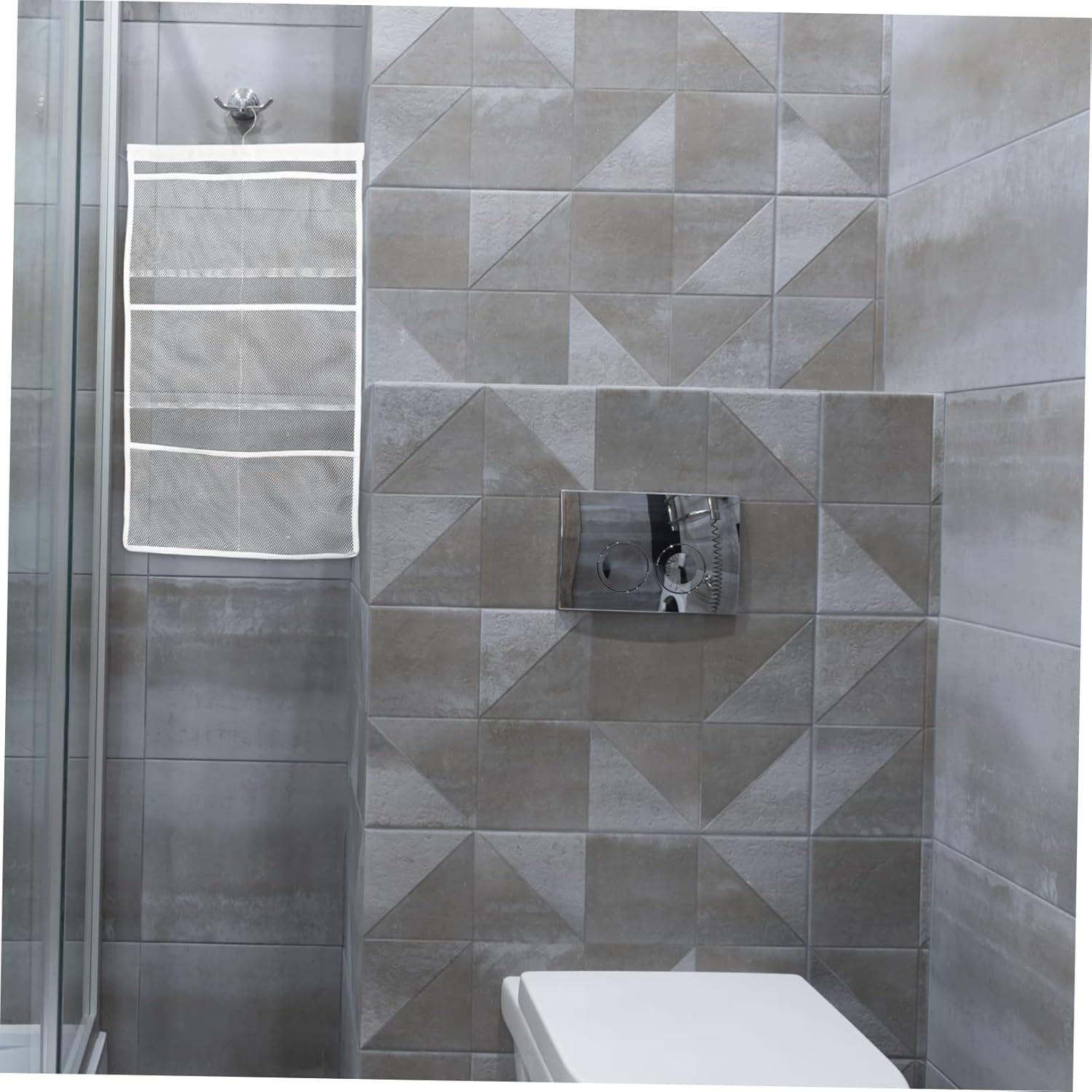 Versatile shower organizer bag for space-saving bathroom storage
