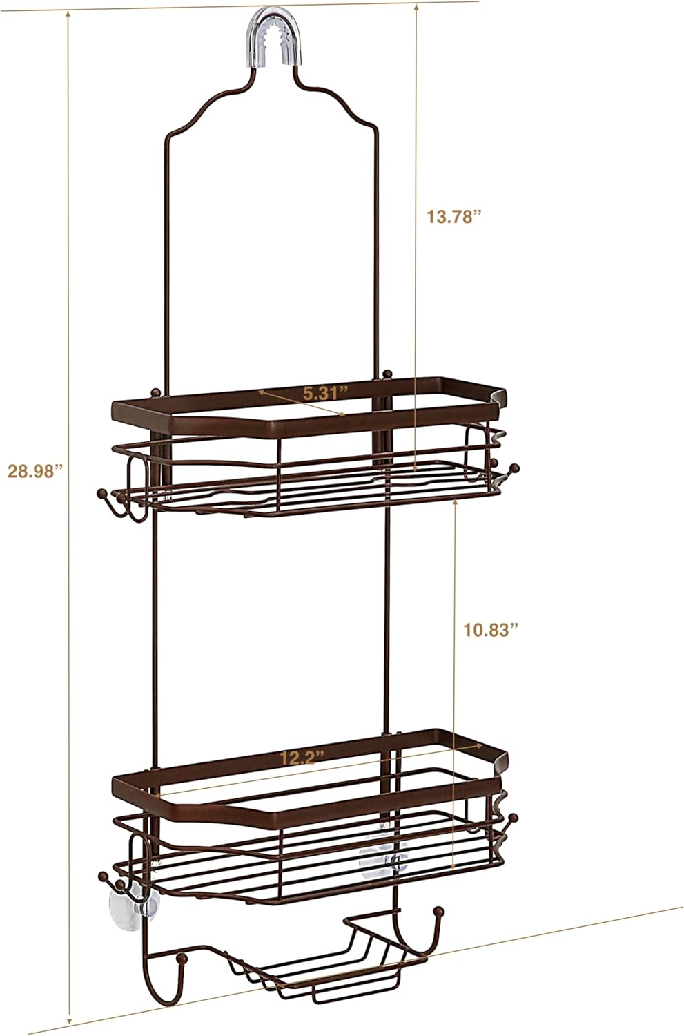 SunnyPoint Bathroom Classic Hanging Over The Shower Head Caddy