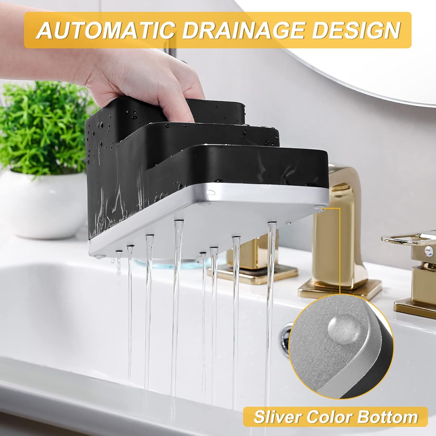 VITVITI Resin Toothbrush Holder 5 Compartment Bathroom Organizer