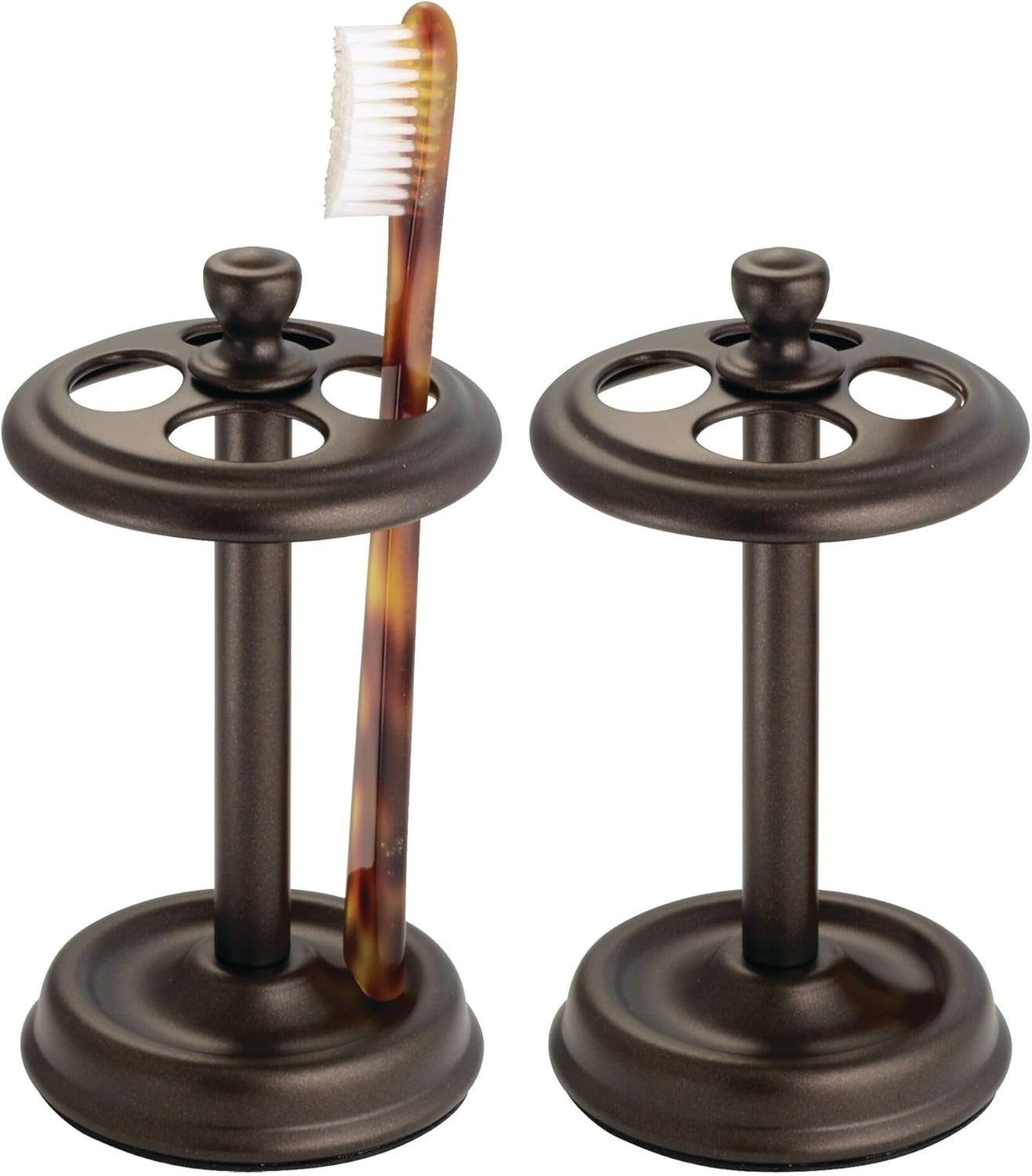 iDesign York Black Toothbrush Holders Set of 2