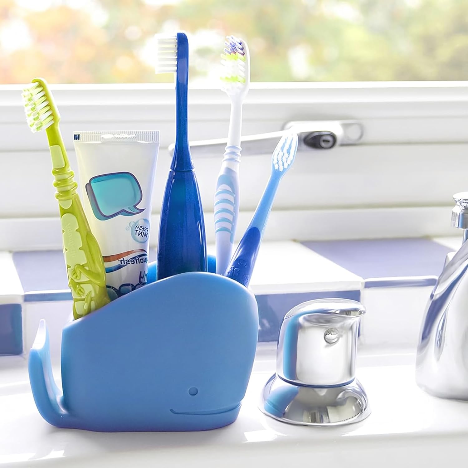 Cute Whale Toothbrush Holder for Kids and Adults