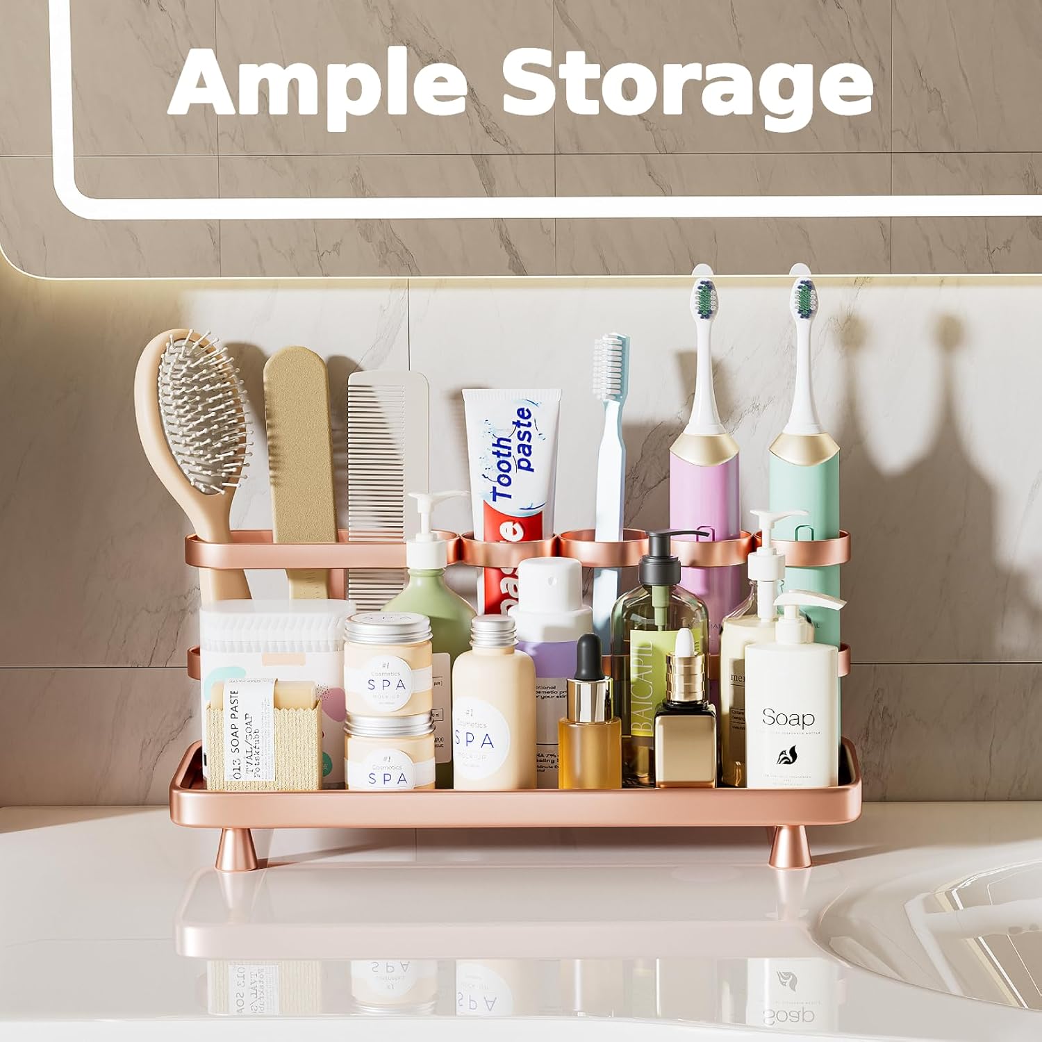 Electric Toothbrush Holder - Rose Gold Design for Clean and Convenient Daily Use