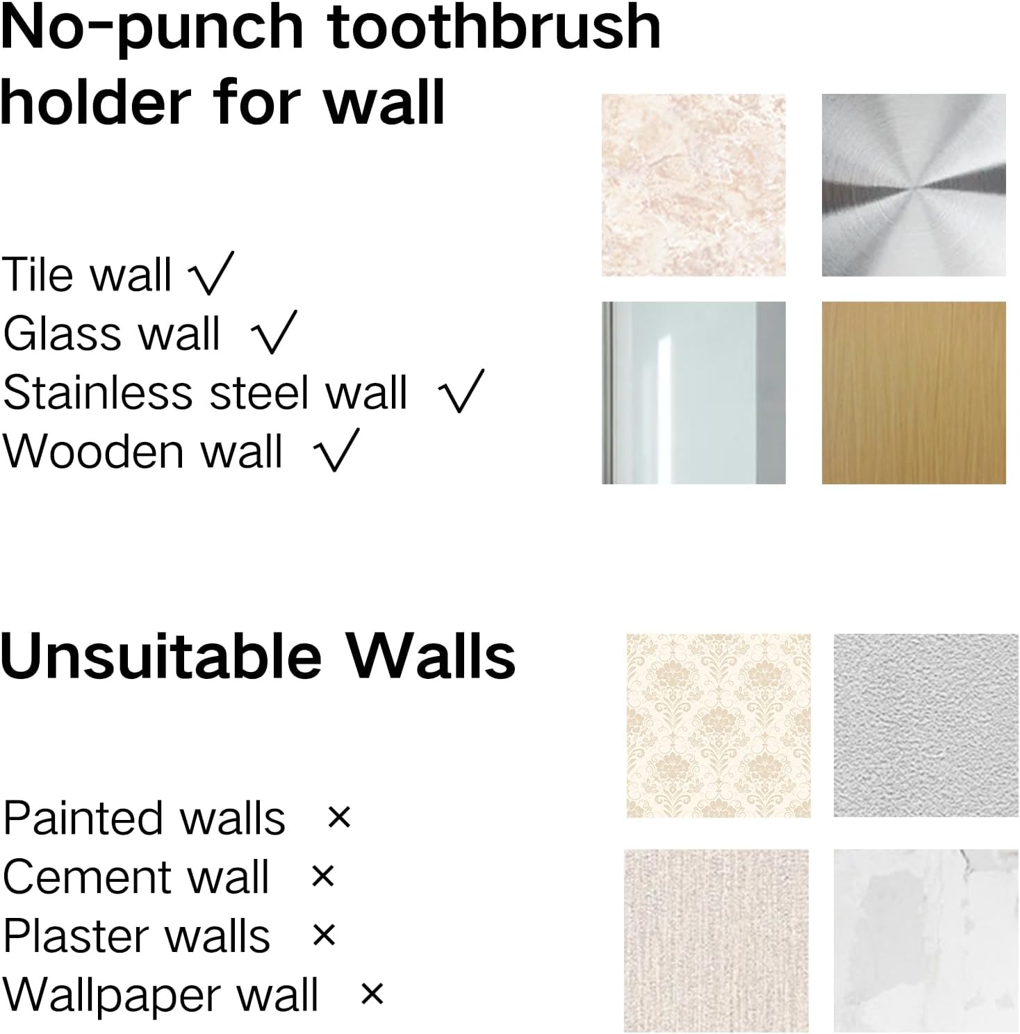 Coastacloud Wall Mounted Toothbrush Holder Set with 2 Cups and Toothpaste Dispenser