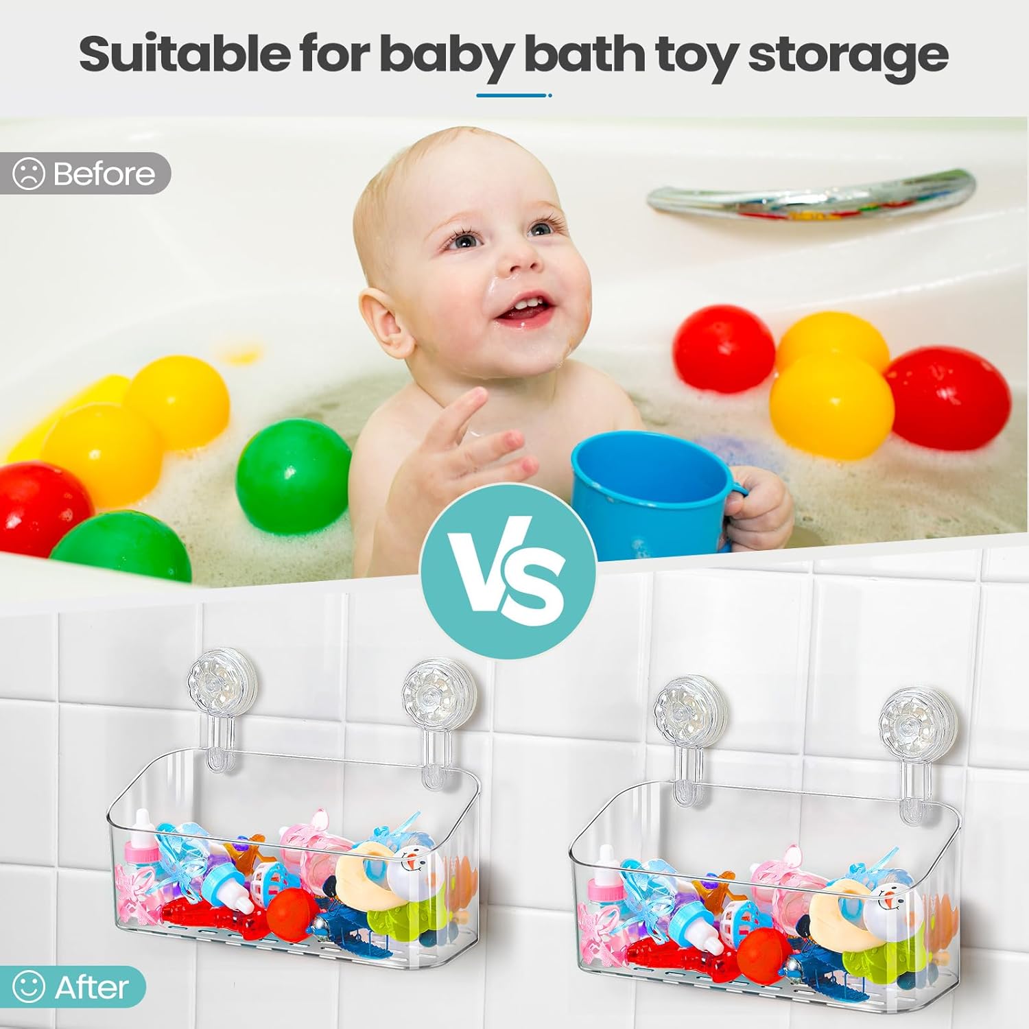 3-Pack Bath Toy Storage Holder