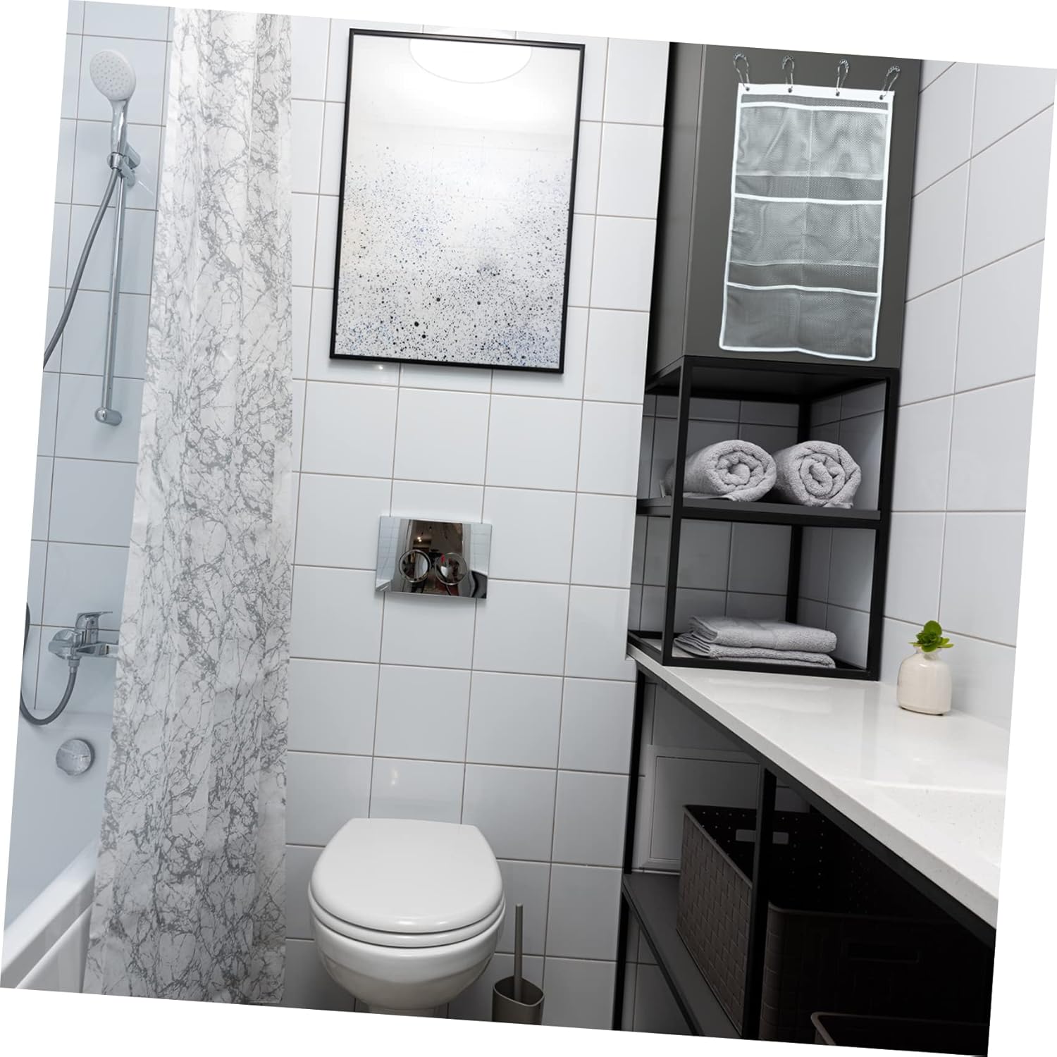 Unomor Toiletries Hanging Mesh Bag with 6 Pockets