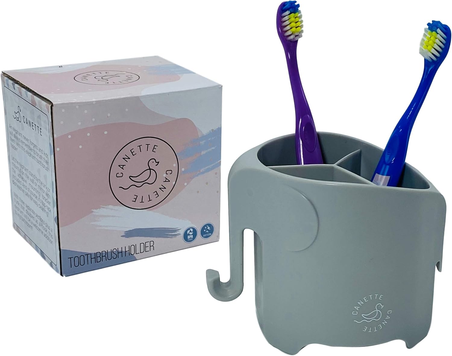 Cute Elephant Toothbrush Holder for Kids Adults Purple