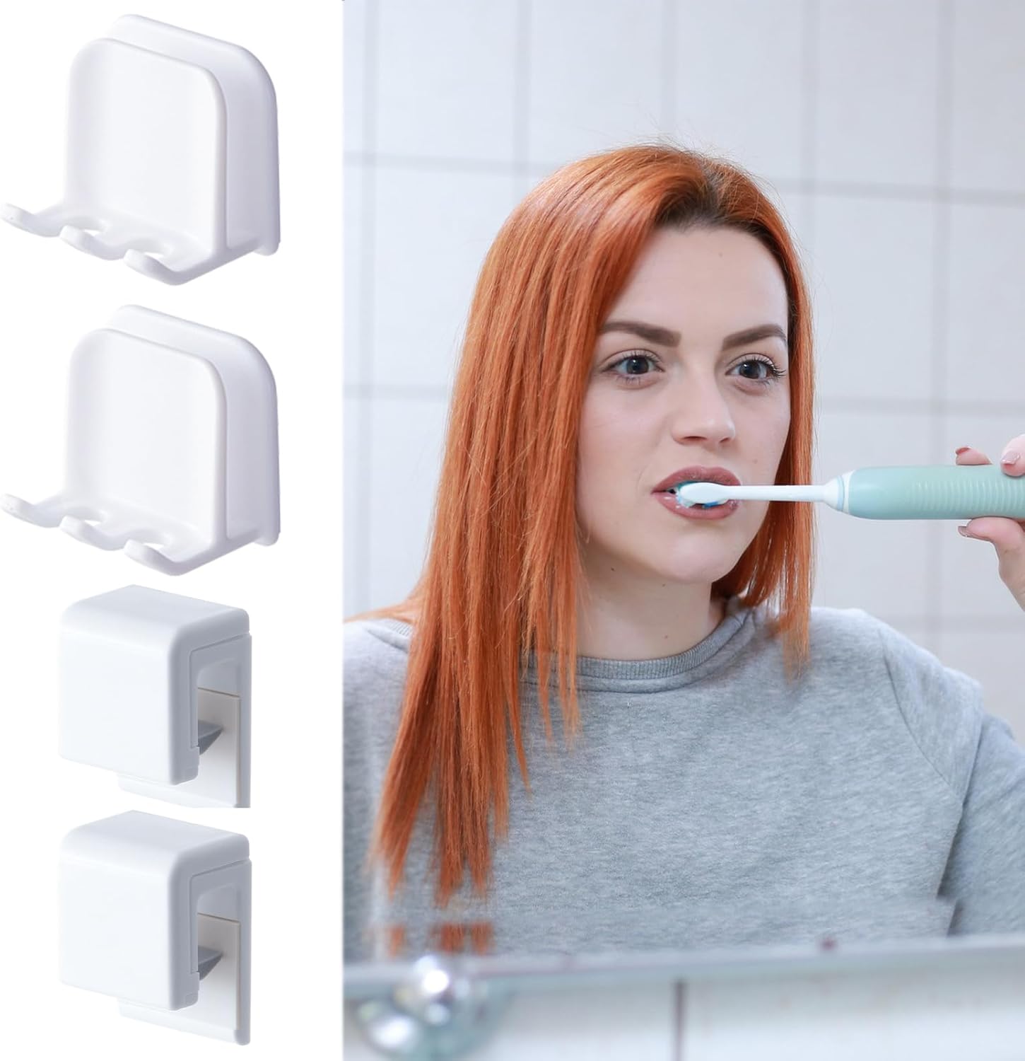 2-Pack White Toothbrush and Toothpaste Holders