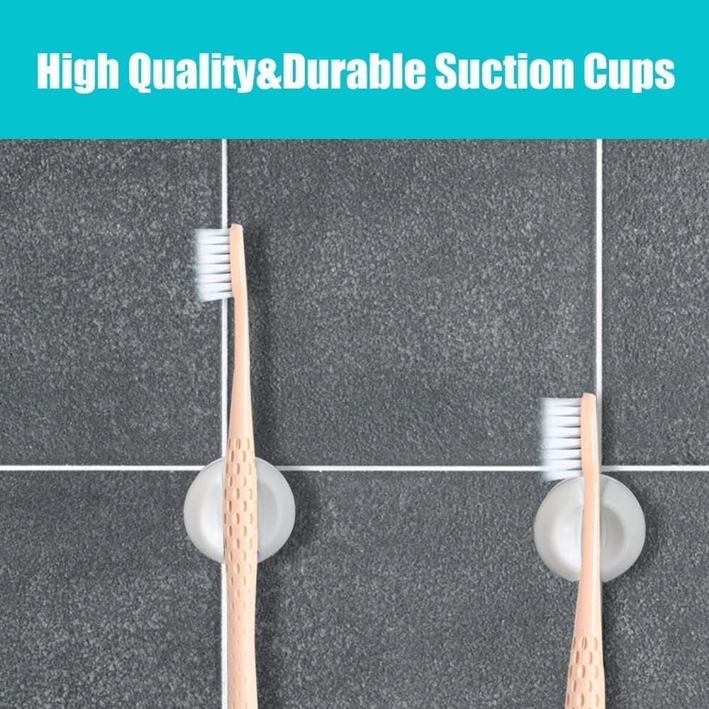 Versatile White Wall-Mounted Toothbrush Holders