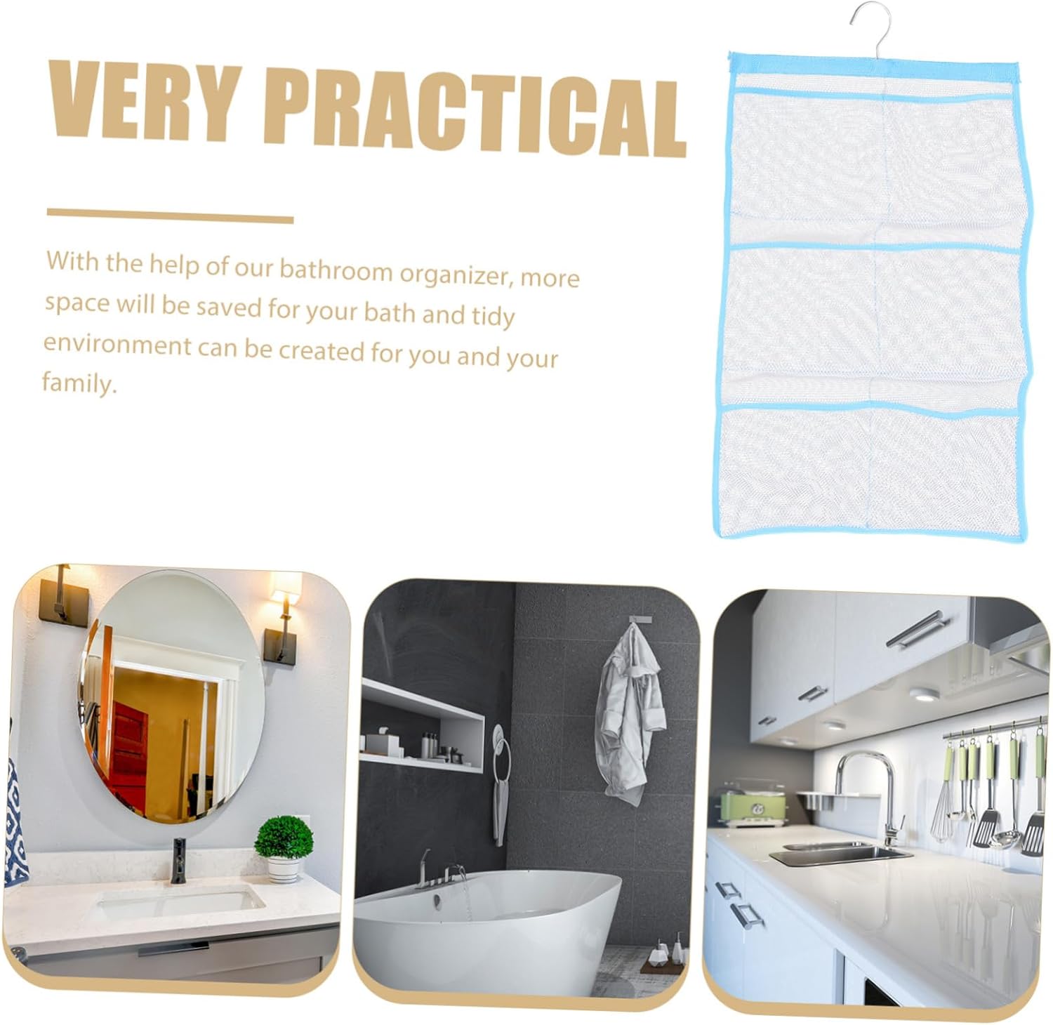ABOOFAN 6 Pocket Mesh Shower Organizer Tidy Storage Bag