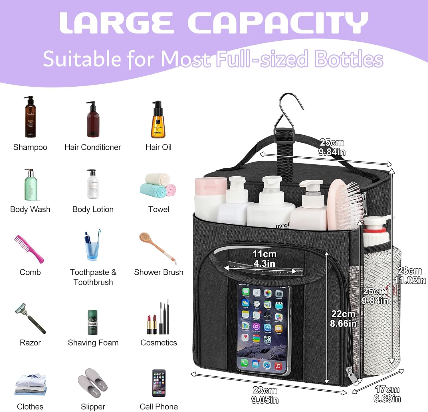 Heavy-Duty Portable Shower Caddy for College Students