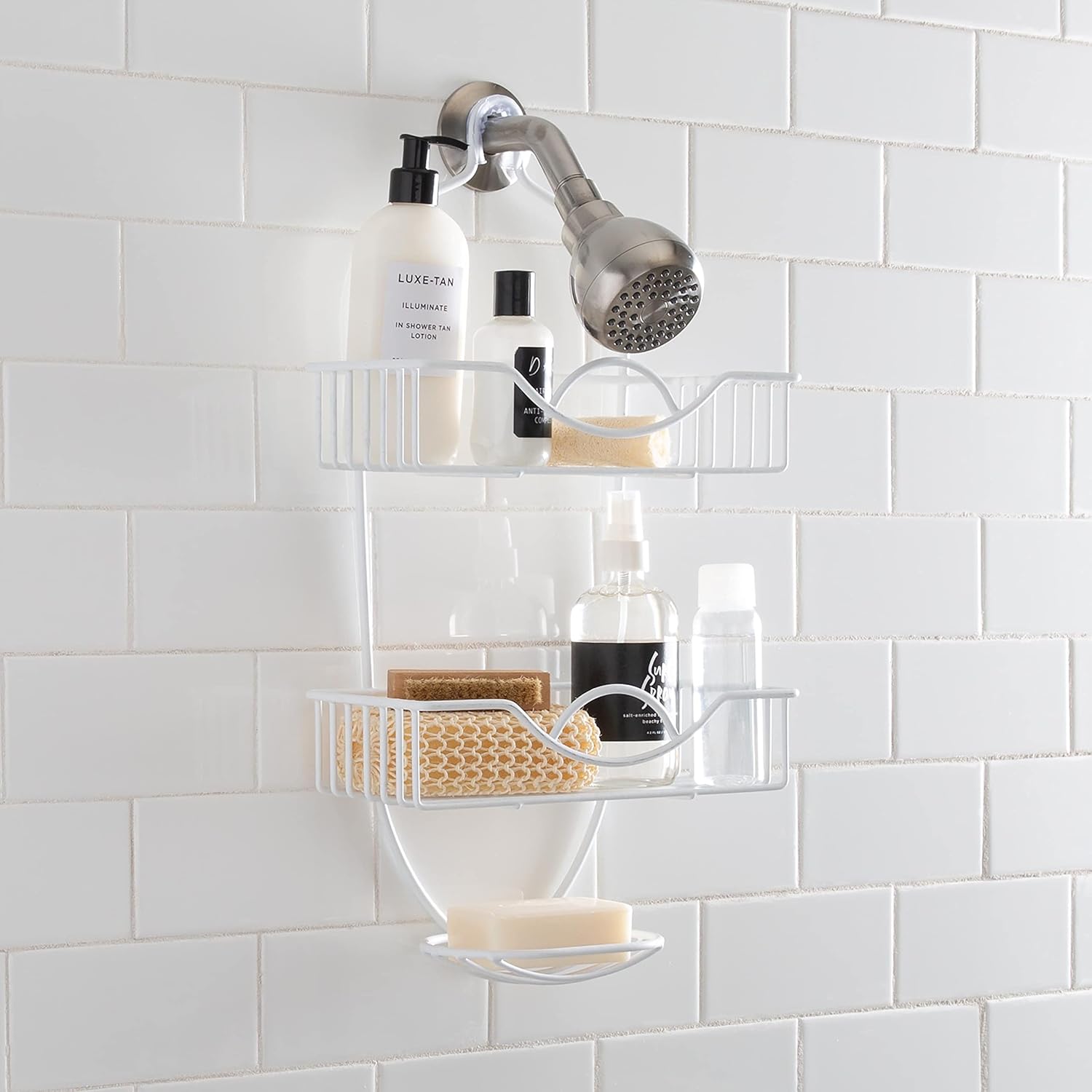 Bath Bliss 4010-WHT Rainbow Style Shower Caddy