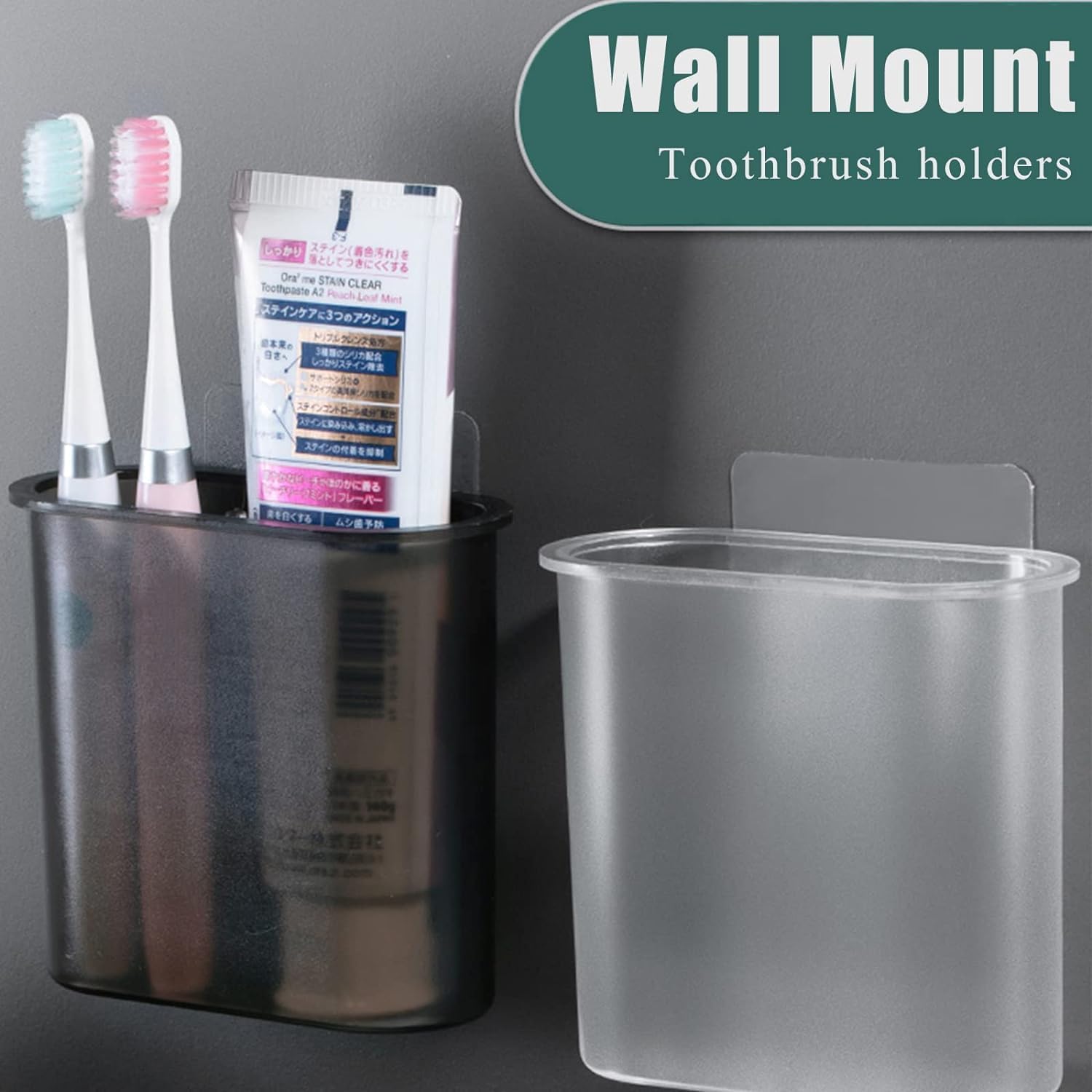 Kulusion Wall Mounted Toothbrush Holder No Drilling