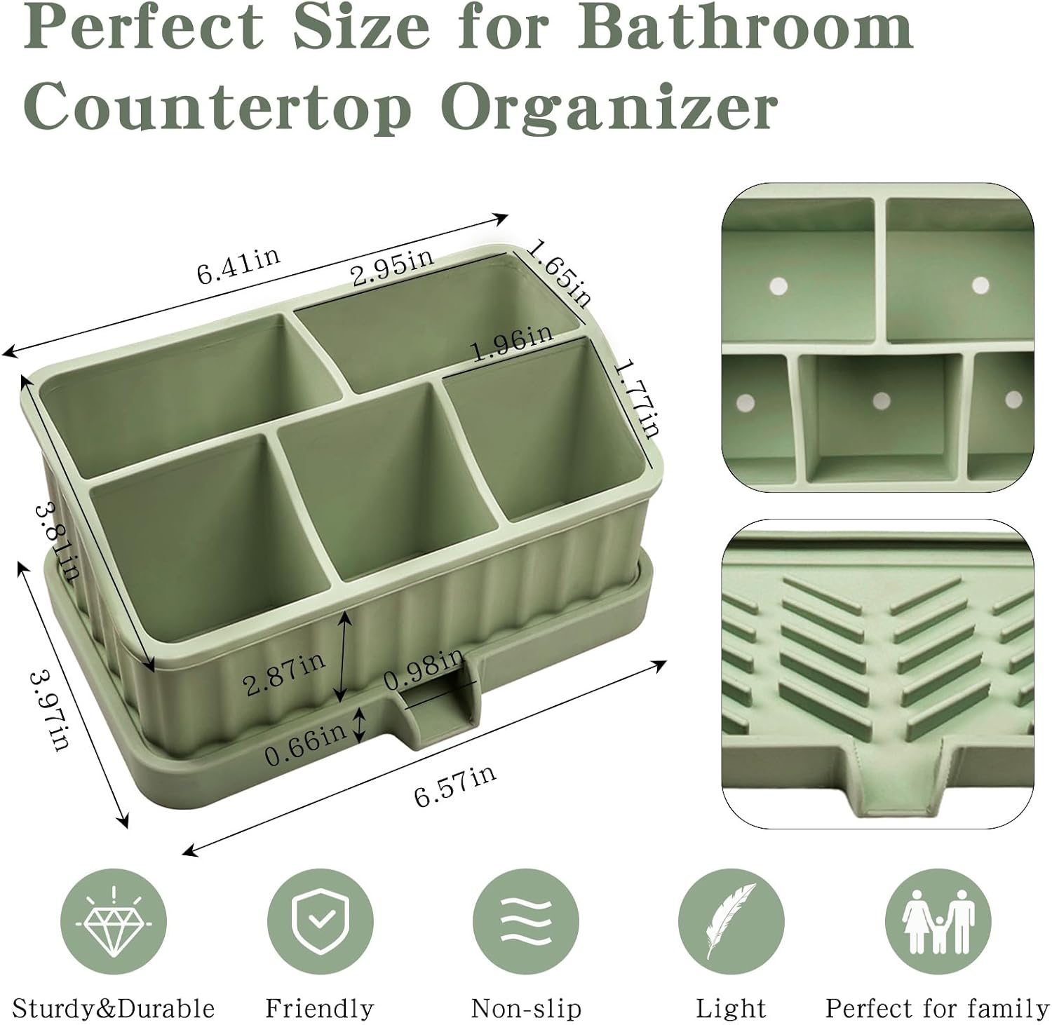 Ayehe Toothbrush Holder with Drainage and 5 Slots