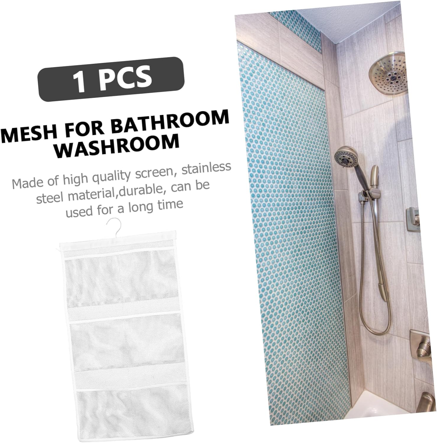 Versatile shower organizer bag for space-saving bathroom storage