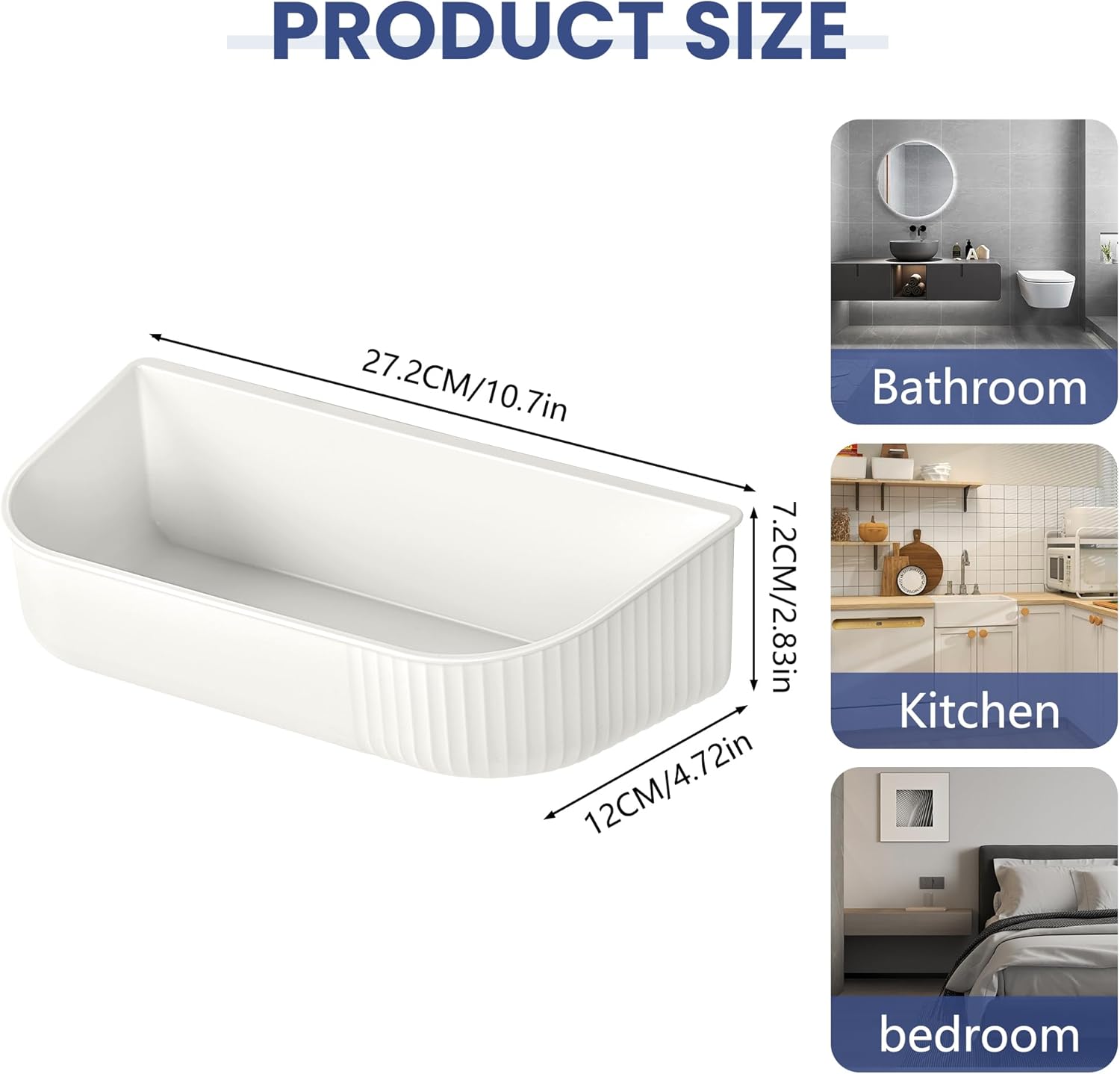 JOMOLA White Self-Adhesive Shower Caddy