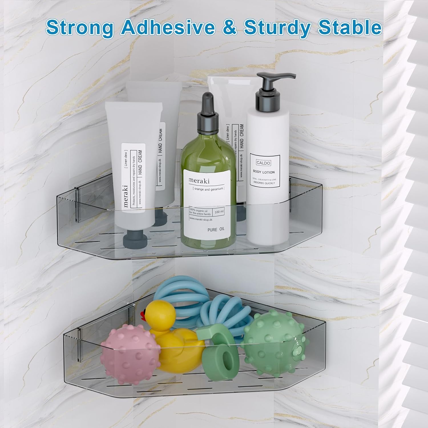 Durable Grey Bath Toy Organizer 2-Pack