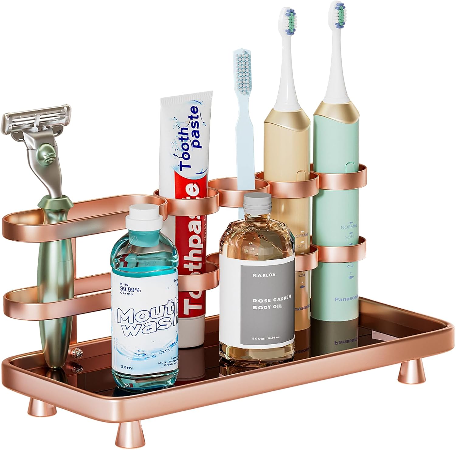 Electric Toothbrush Holder - Rose Gold Design for Clean and Convenient Daily Use