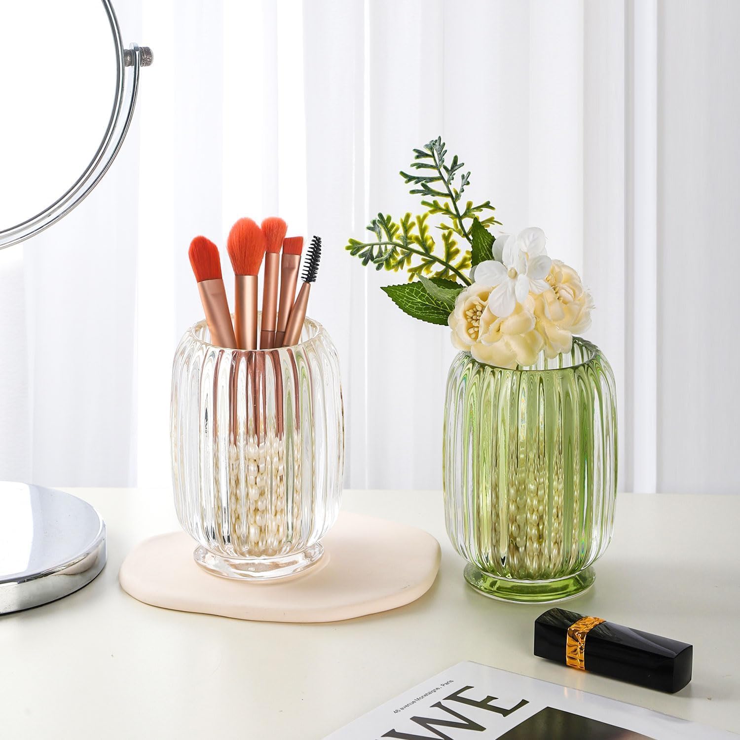 Stylish Glass Toothbrush Holder for Small Spaces