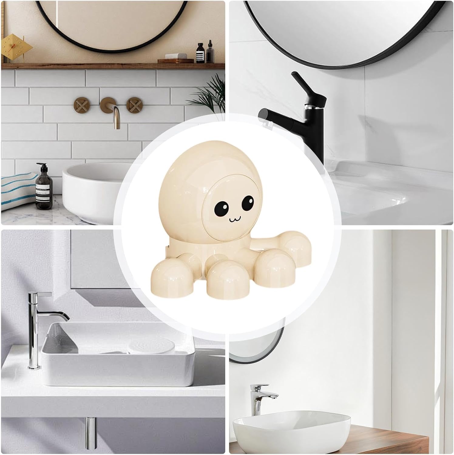 Cute Octopus Toothbrush Holder for Bathroom