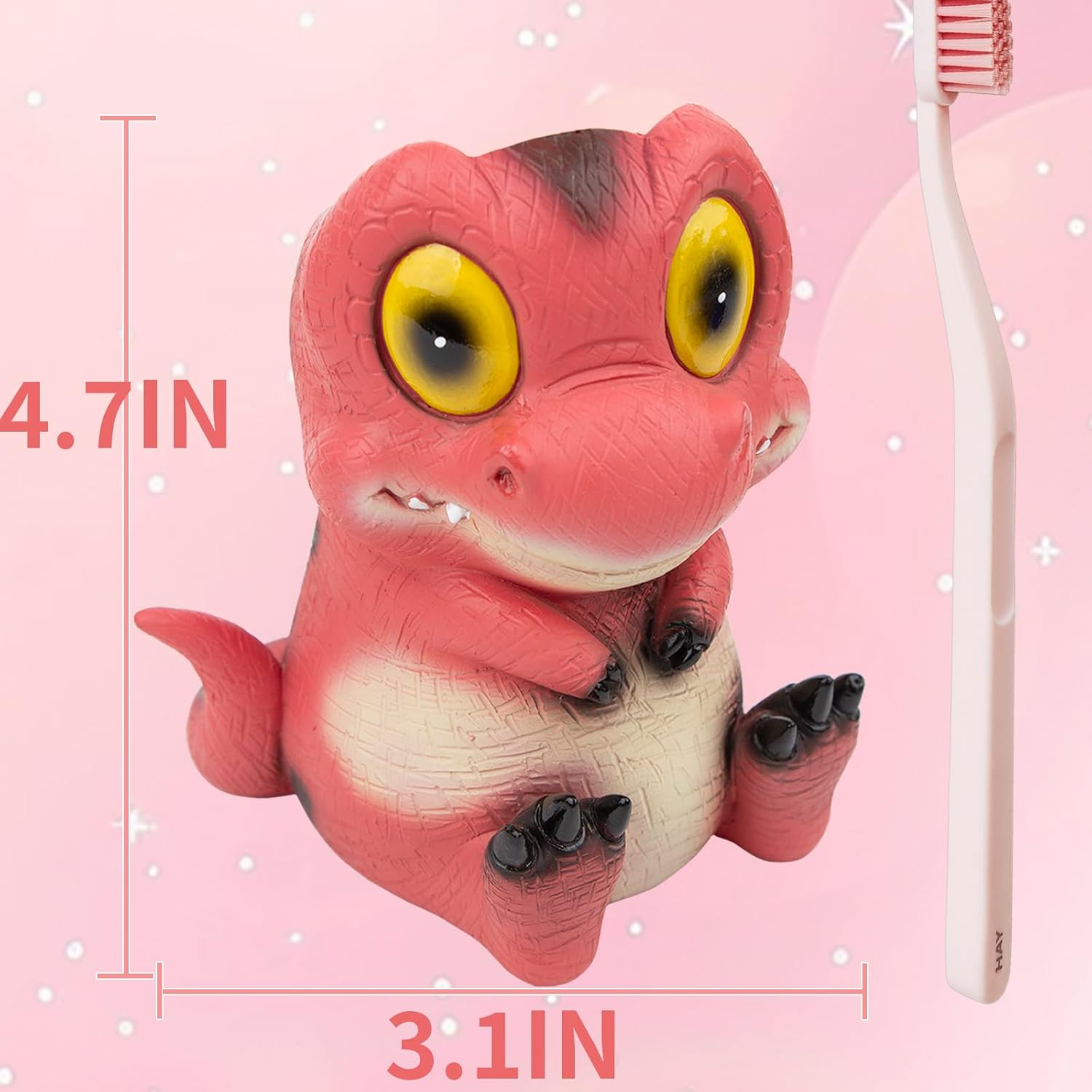 FlidRunest Dinosaur Toothbrush Holder - Pink