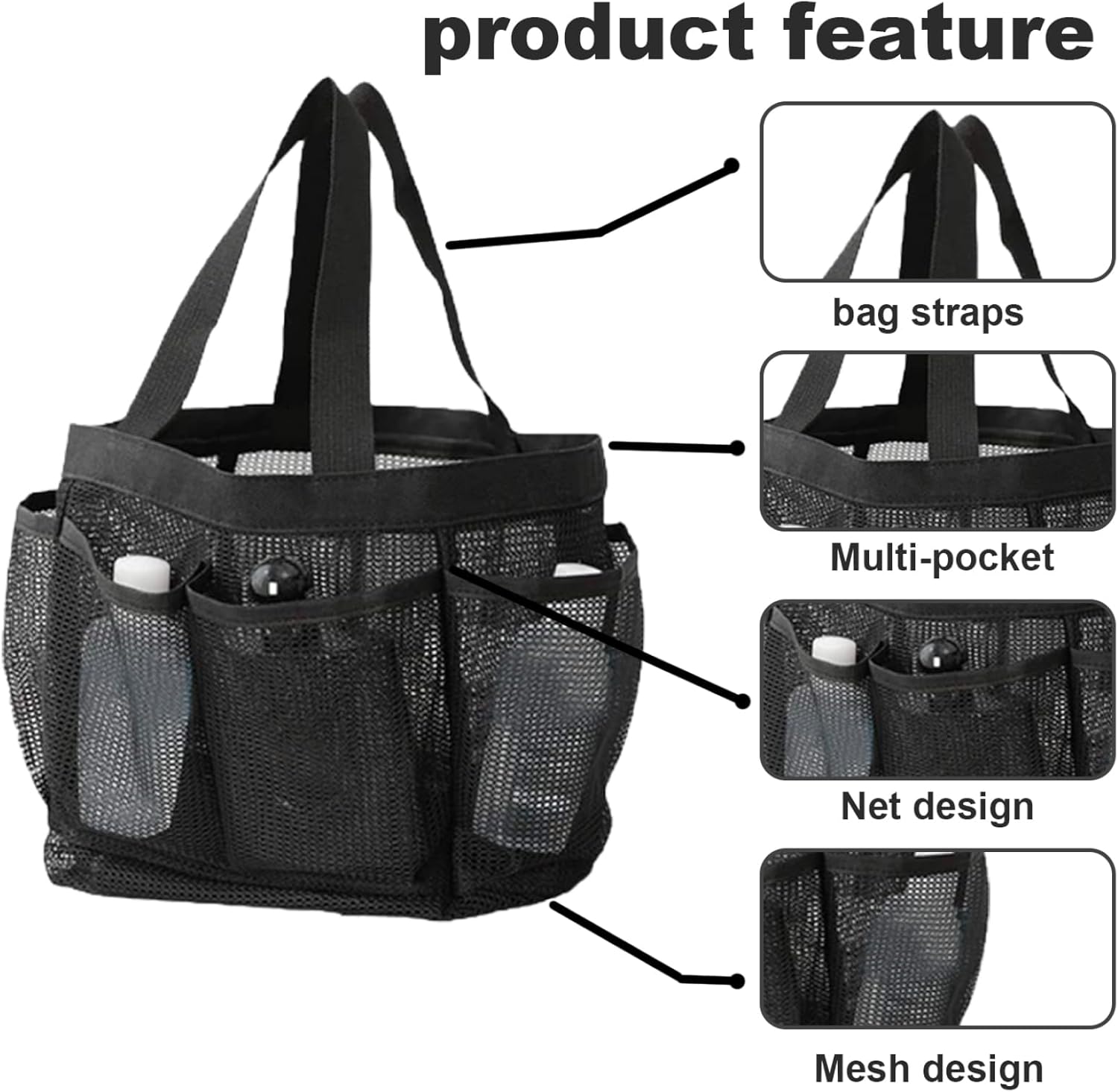 Nicedeal Portale Quantity Mesh Shower Organizer