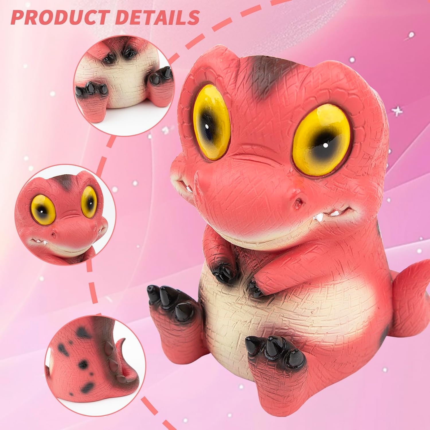 FlidRunest Dinosaur Toothbrush Holder - Pink
