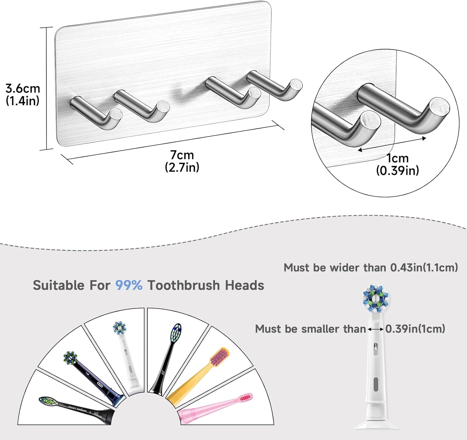 Oukimly Wall Mounted Toothbrush Holder