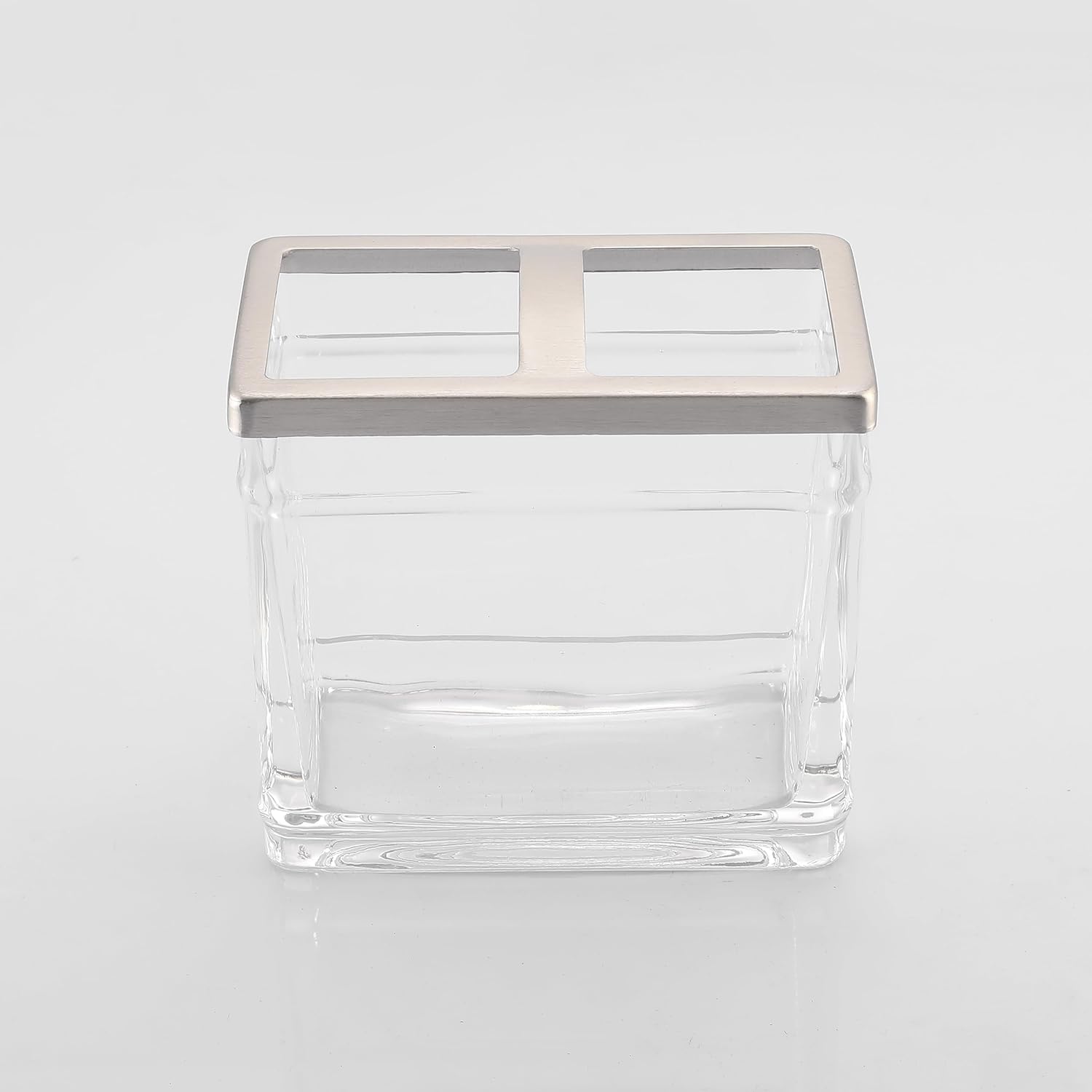 H Halston Heavy Weight Oversized Glass Toothbrush Holder with Marble Design