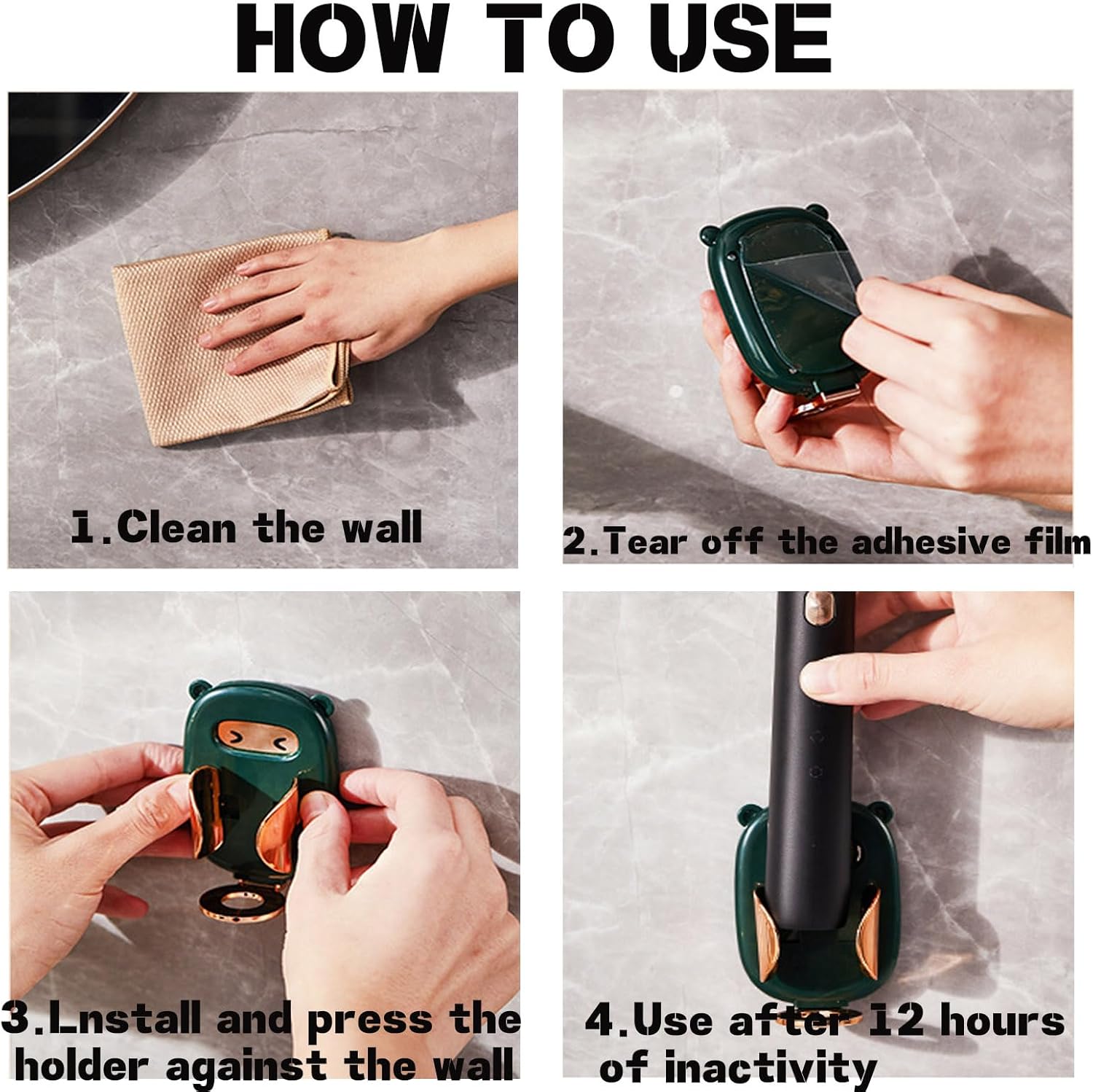 Electric Toothbrush Holder with Gravity Retracting Bracket