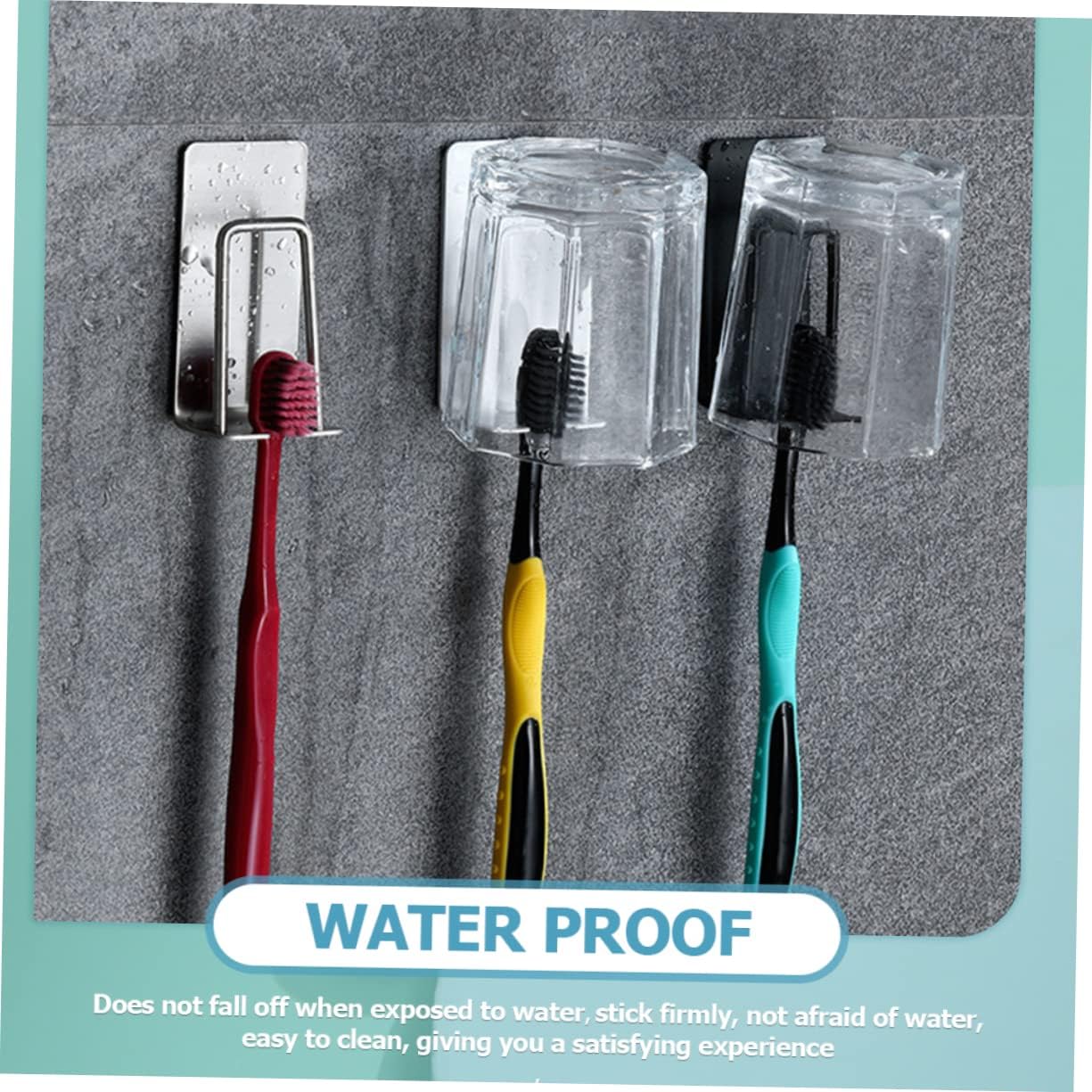 Sturdy Stainless Steel Toothbrush Holders Wall-Mounted Organizer Set for Bathroom