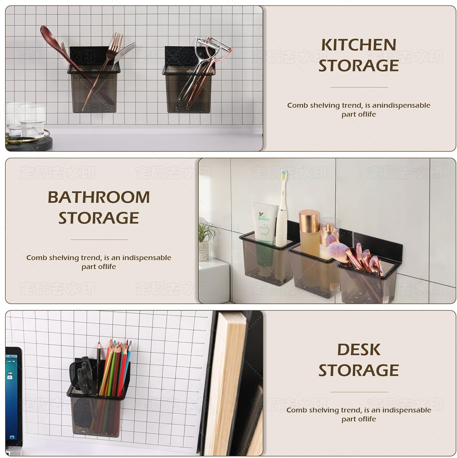Modern Black Clear Plastic Toothbrush Holder Set